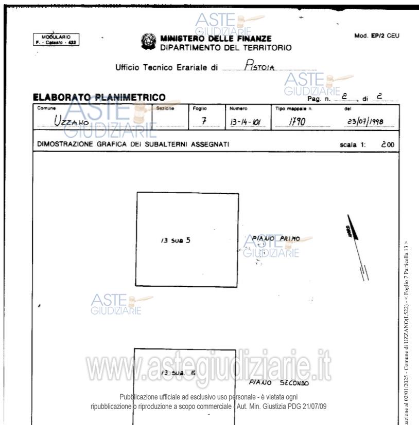 Planimetria del bene