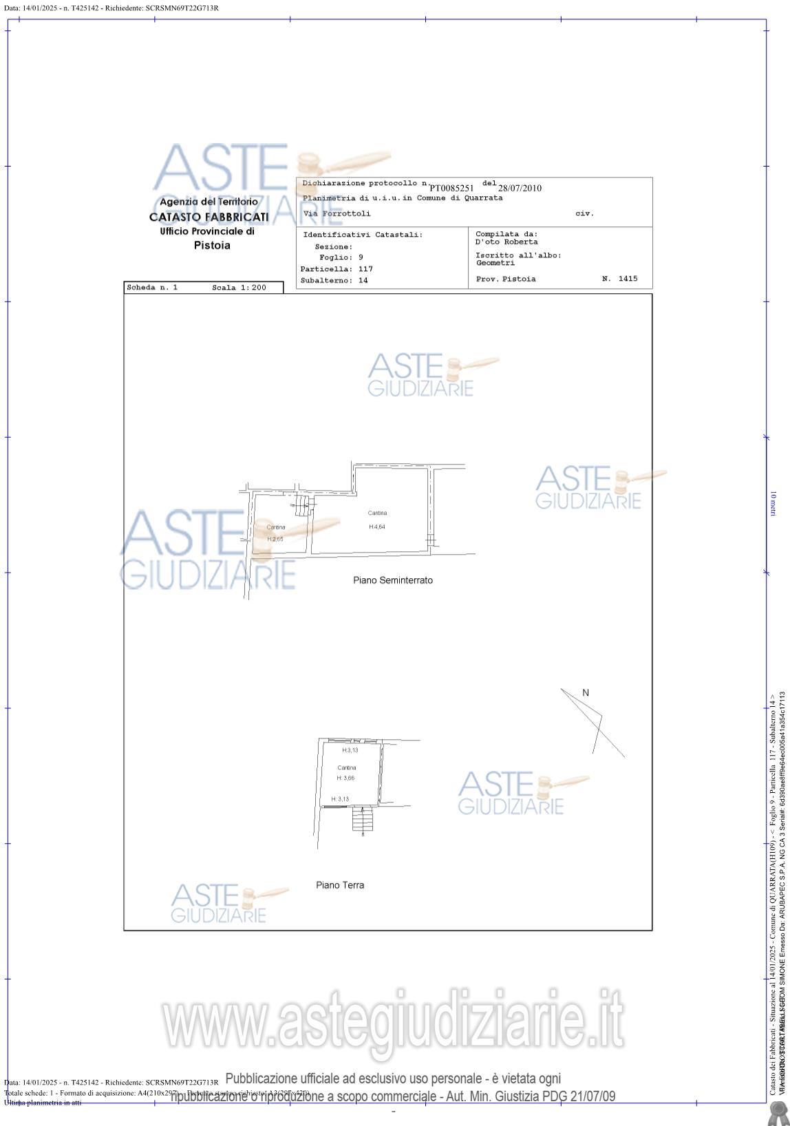 Planimetria del bene