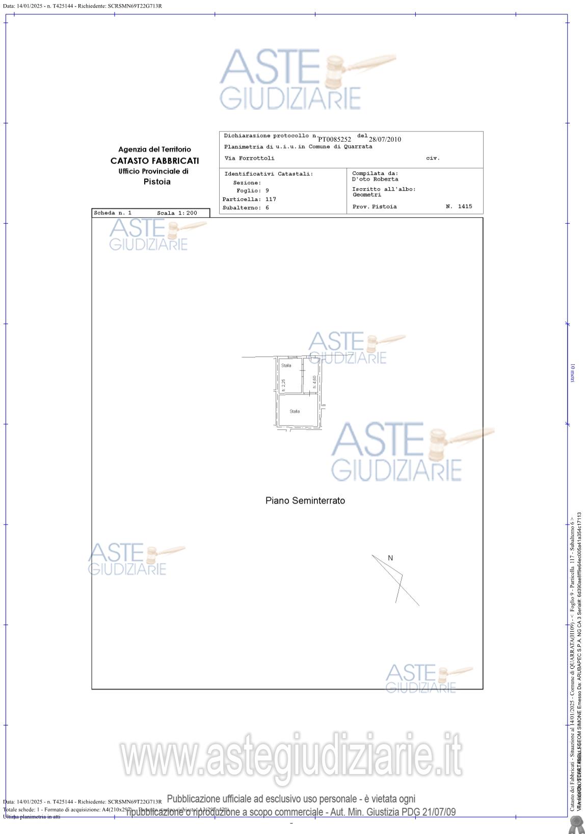 Planimetria del bene