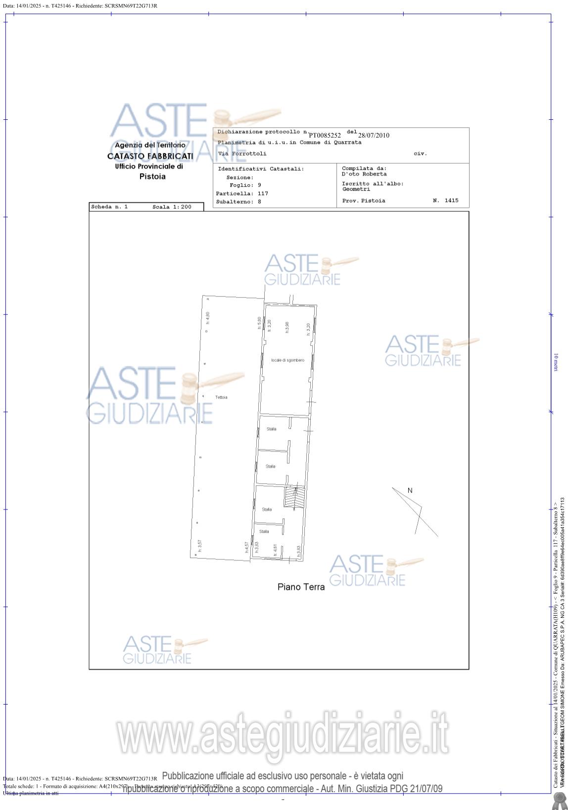 Planimetria del bene