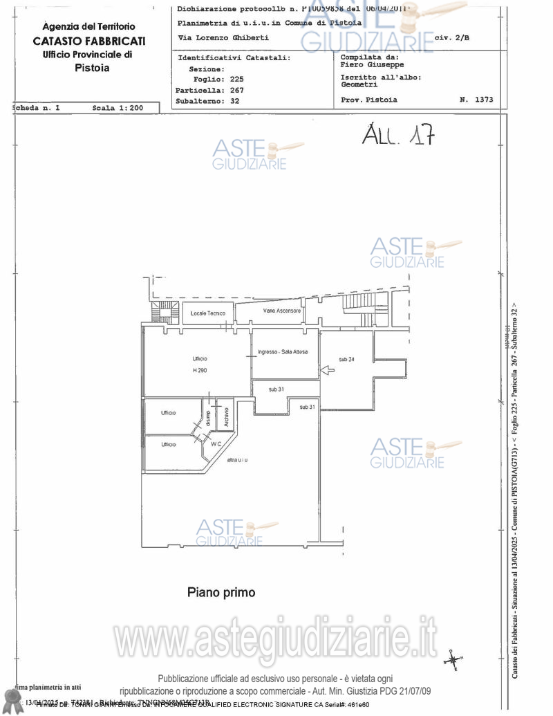Planimetria del bene
