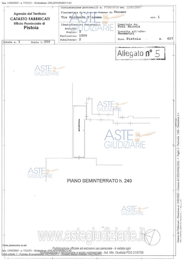 Planimetria del bene