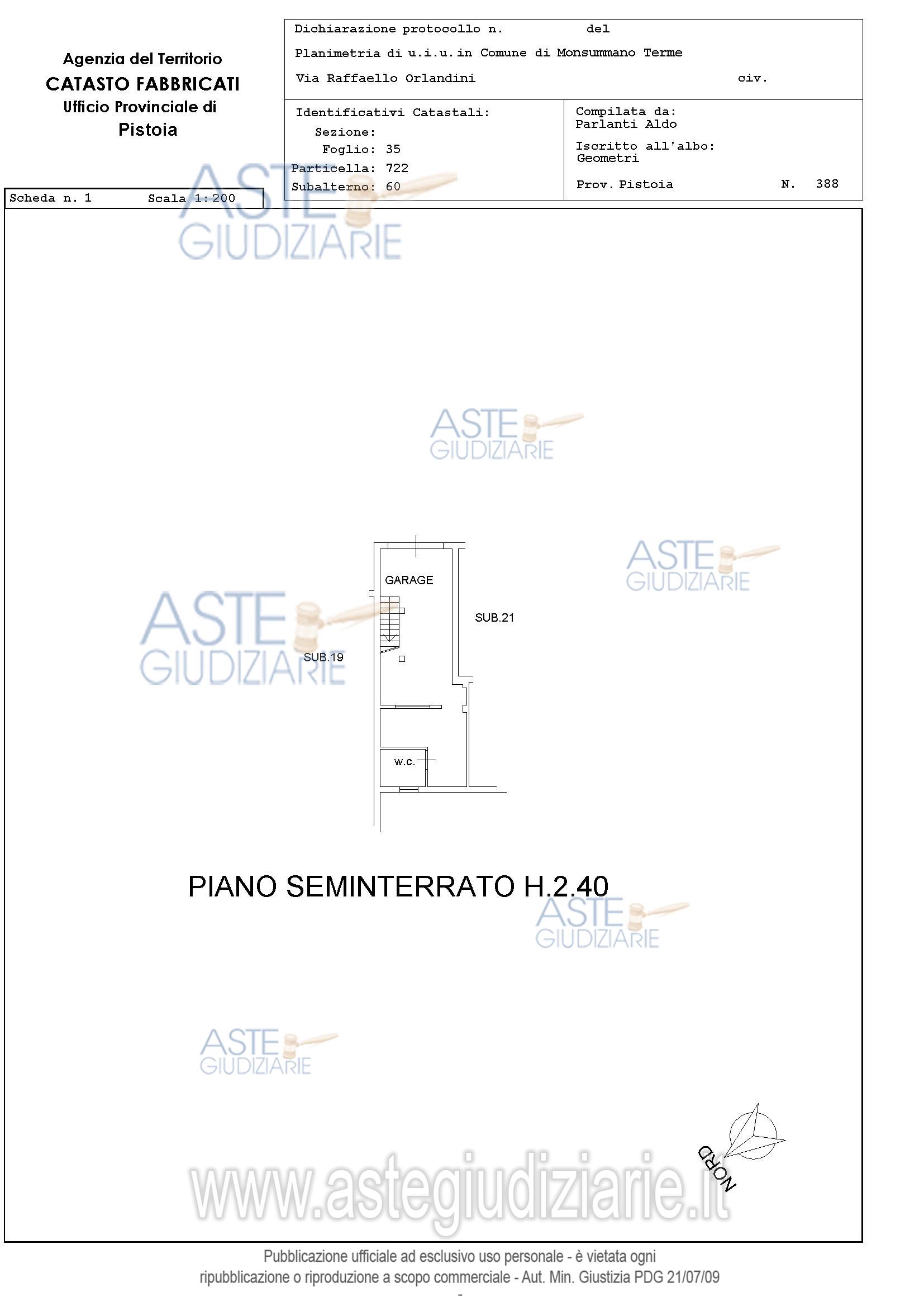 Planimetria del bene