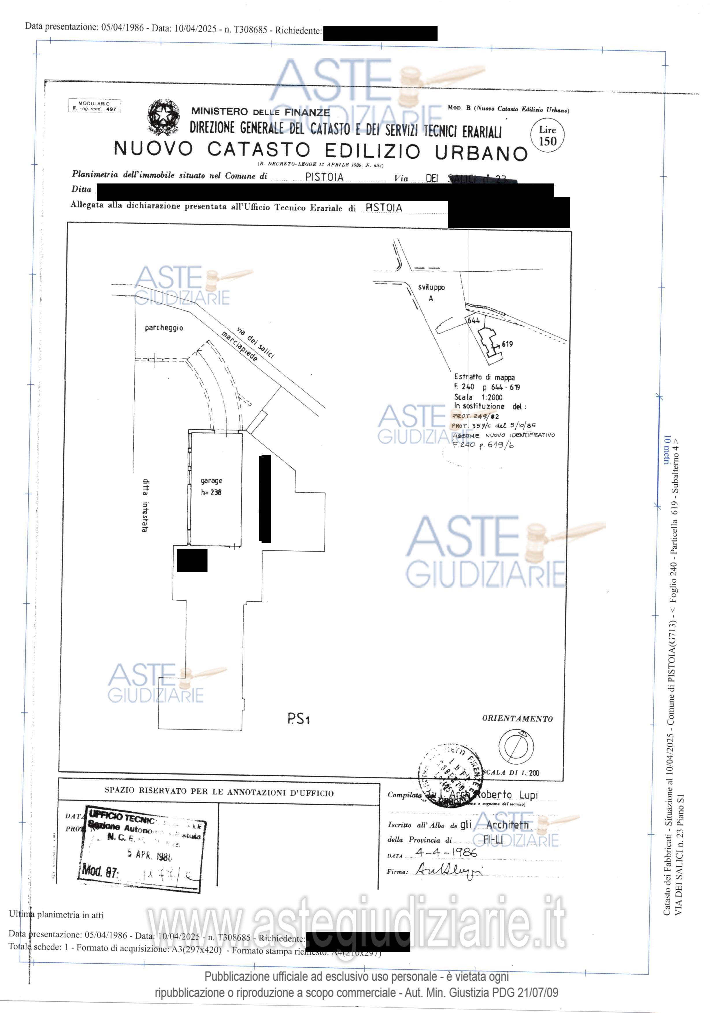 Planimetria del bene