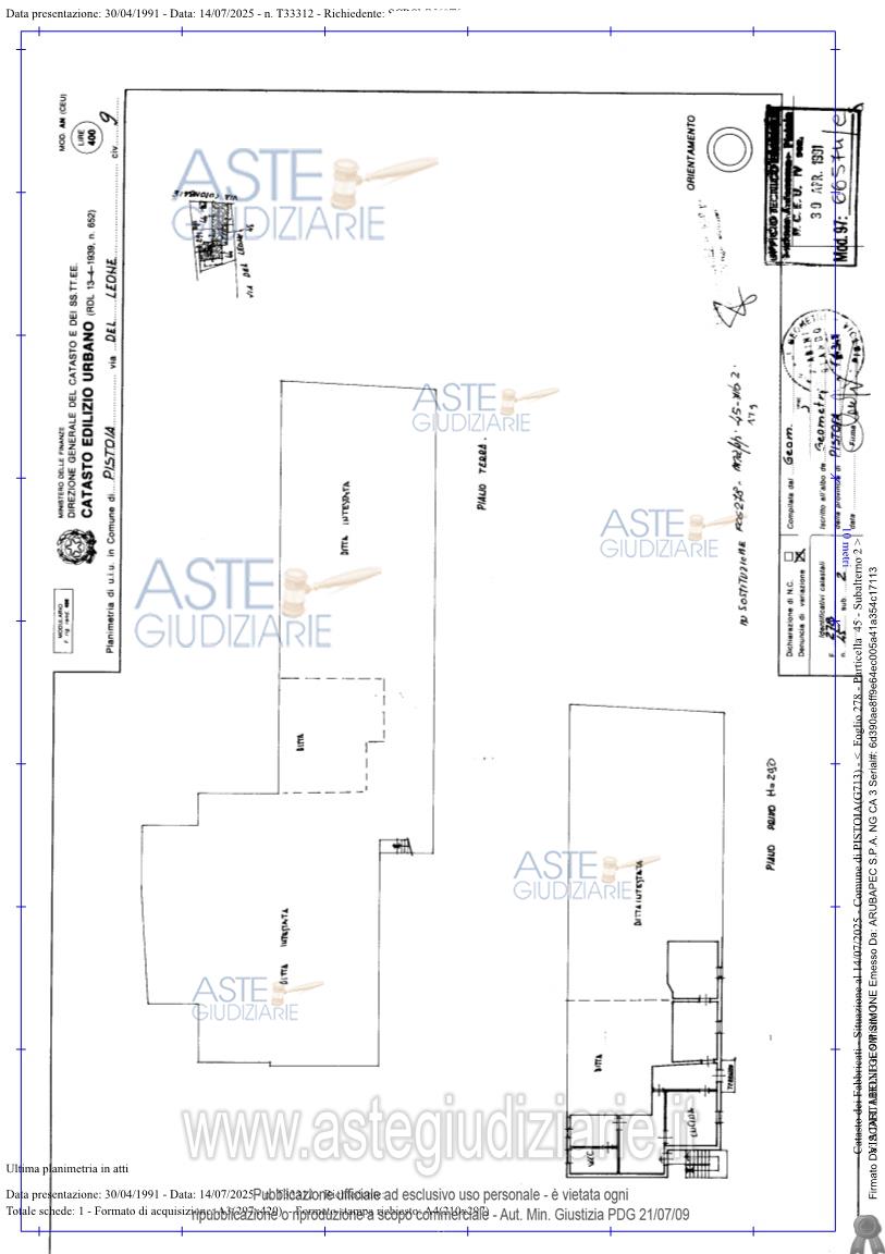 Planimetria del bene