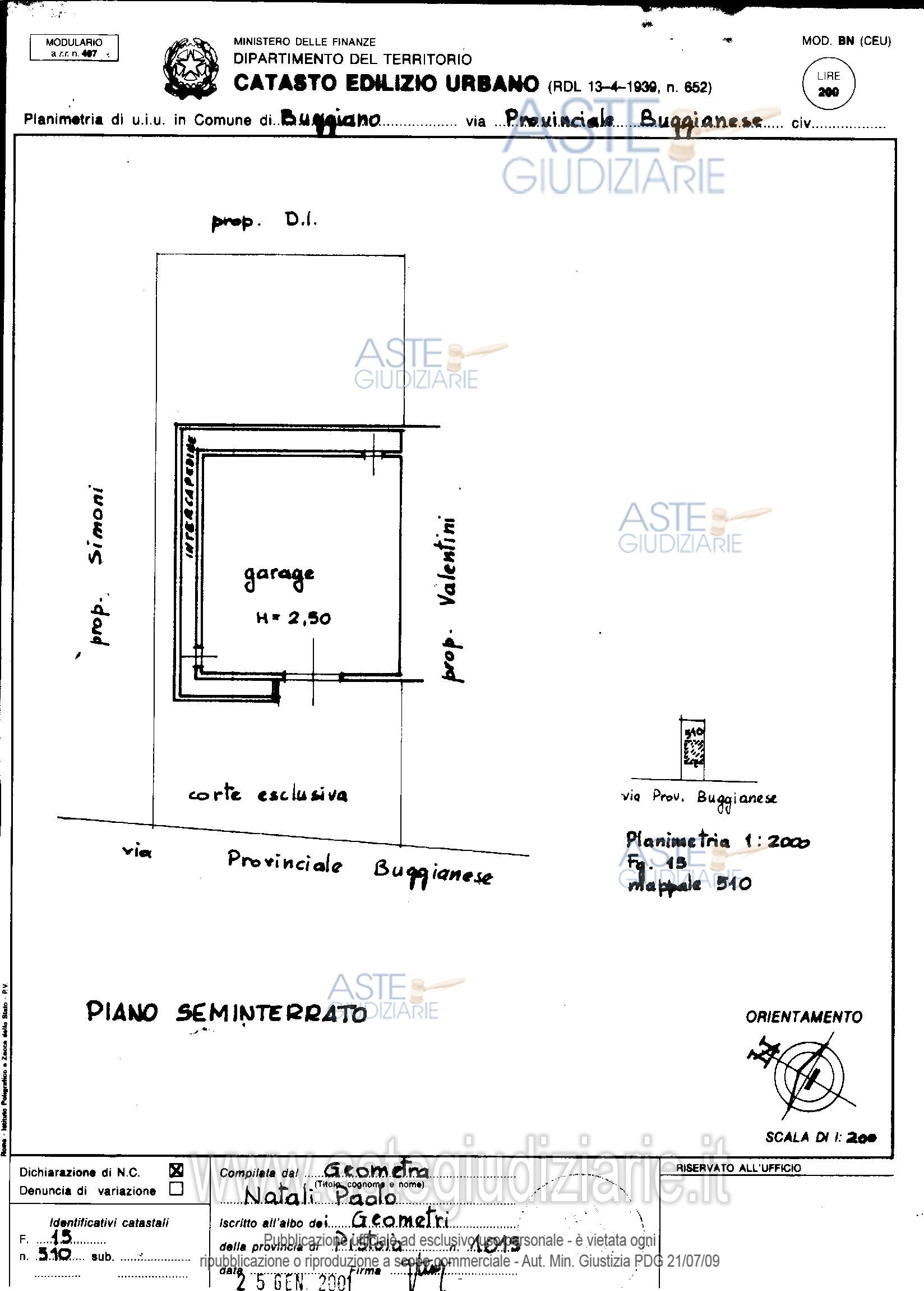 Planimetria del bene
