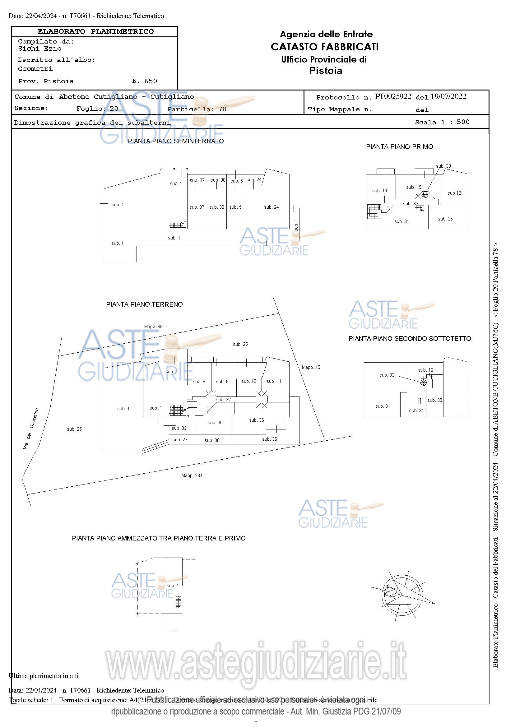 Planimetria del bene