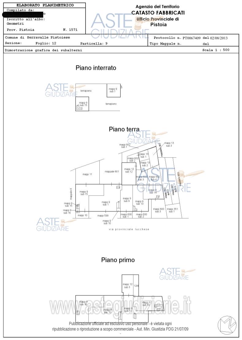 Planimetria del bene