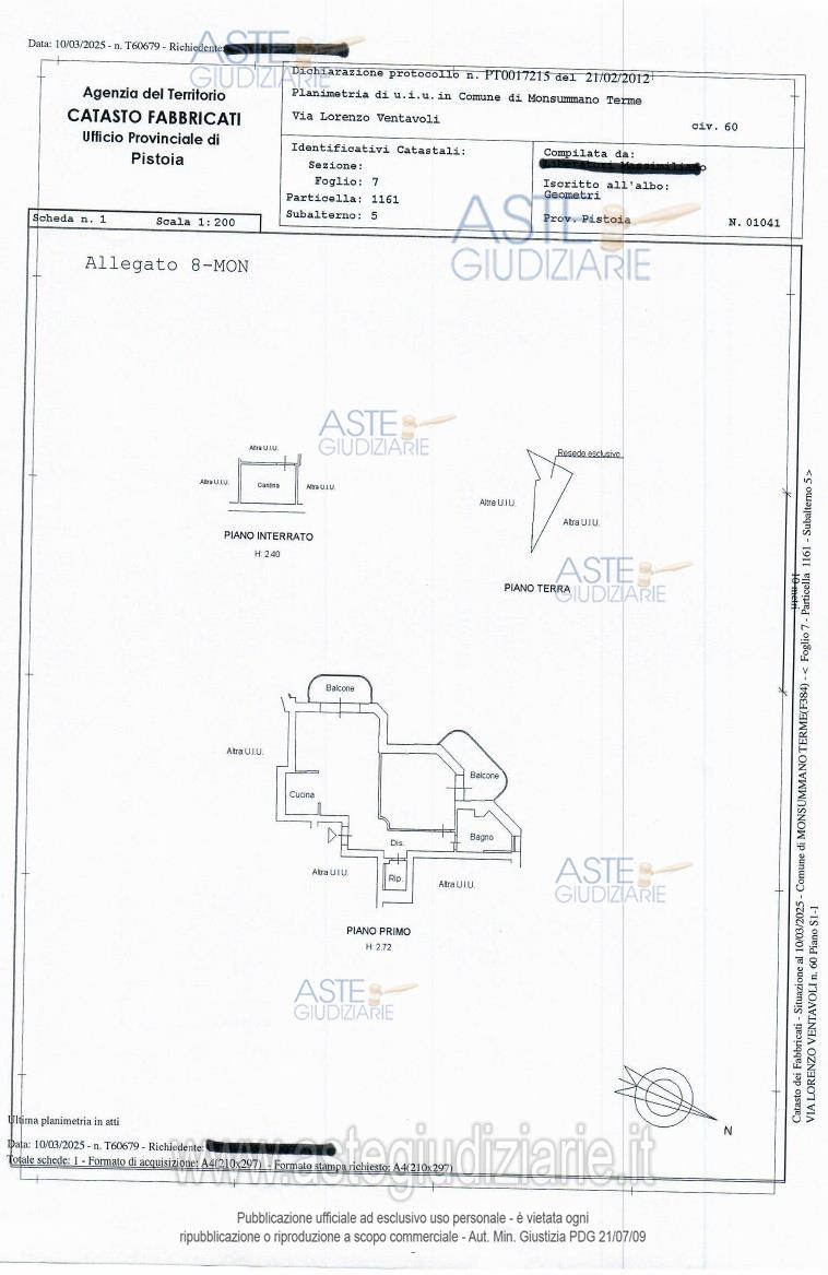 Planimetria del bene