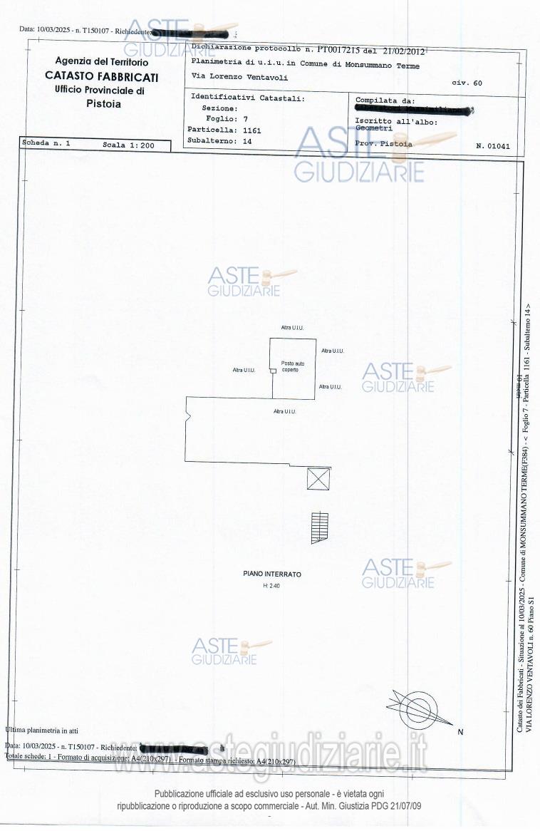 Planimetria del bene