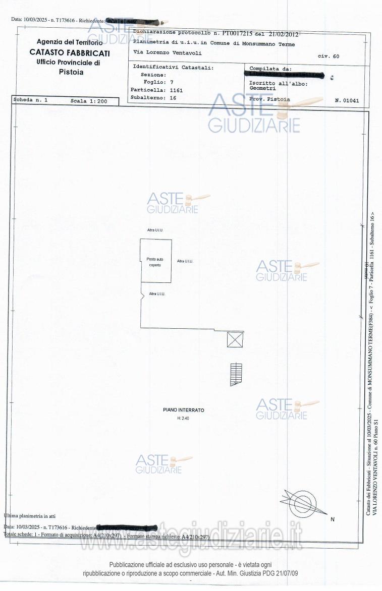 Planimetria del bene