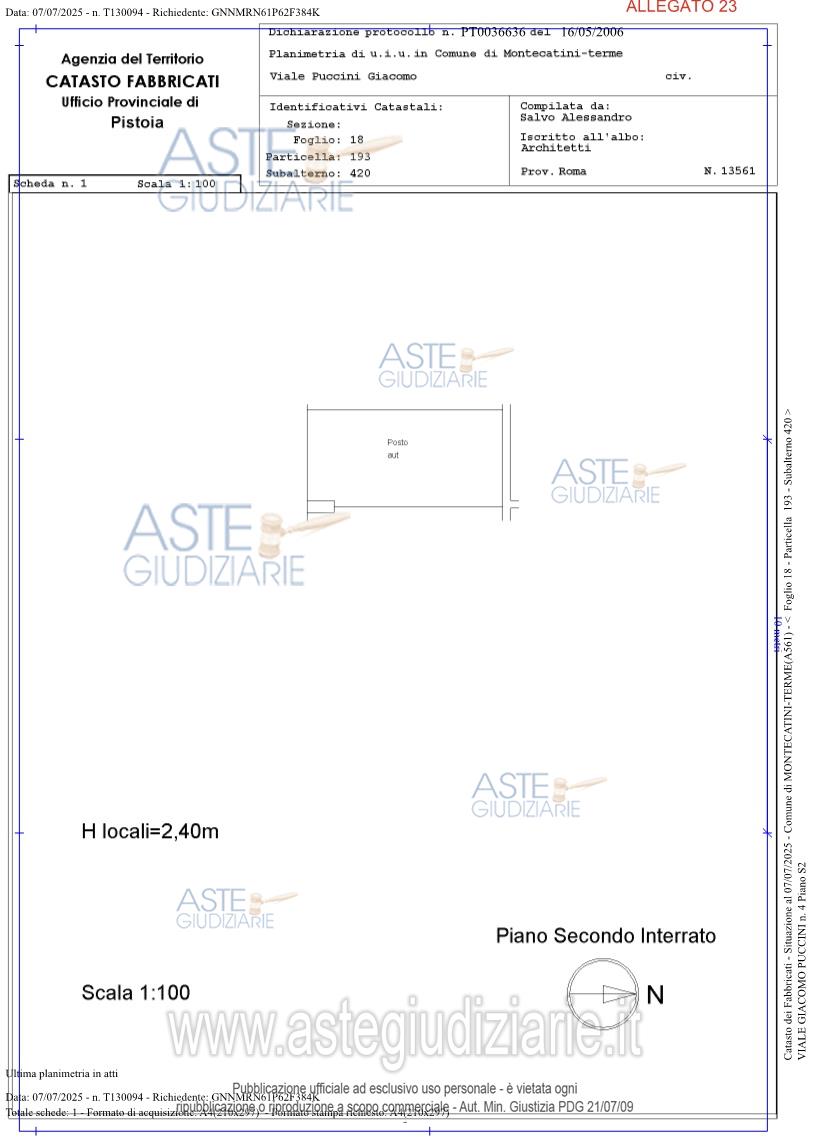 Planimetria del bene