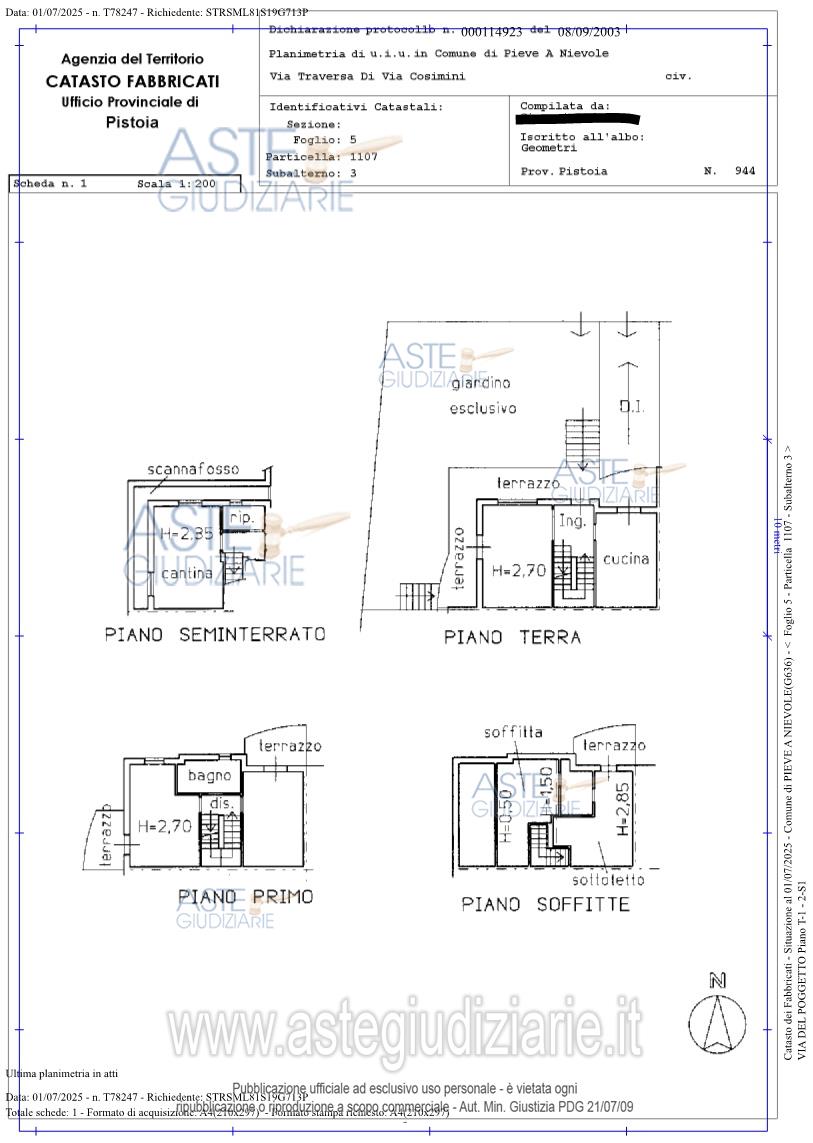 Planimetria del bene