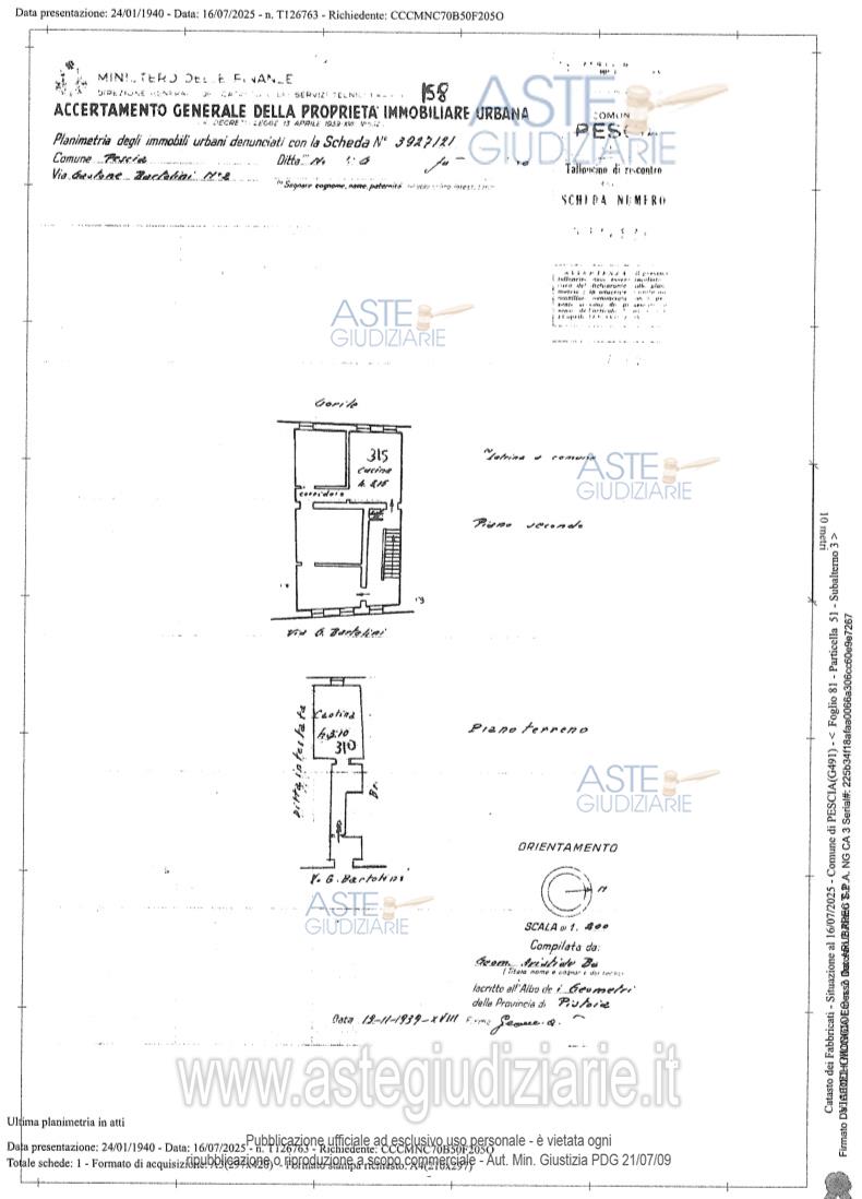 Planimetria del bene