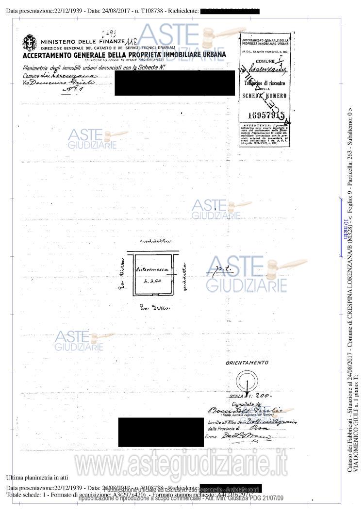Planimetria del bene
