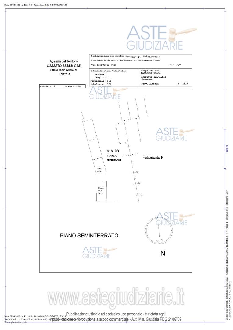 Planimetria del bene