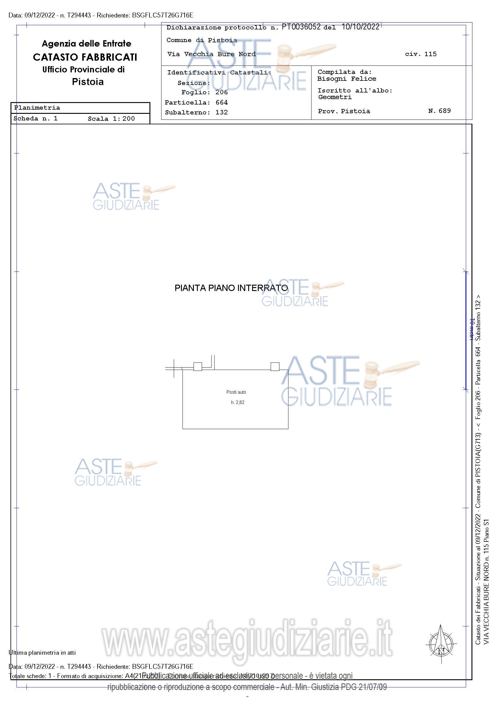 Planimetria del bene