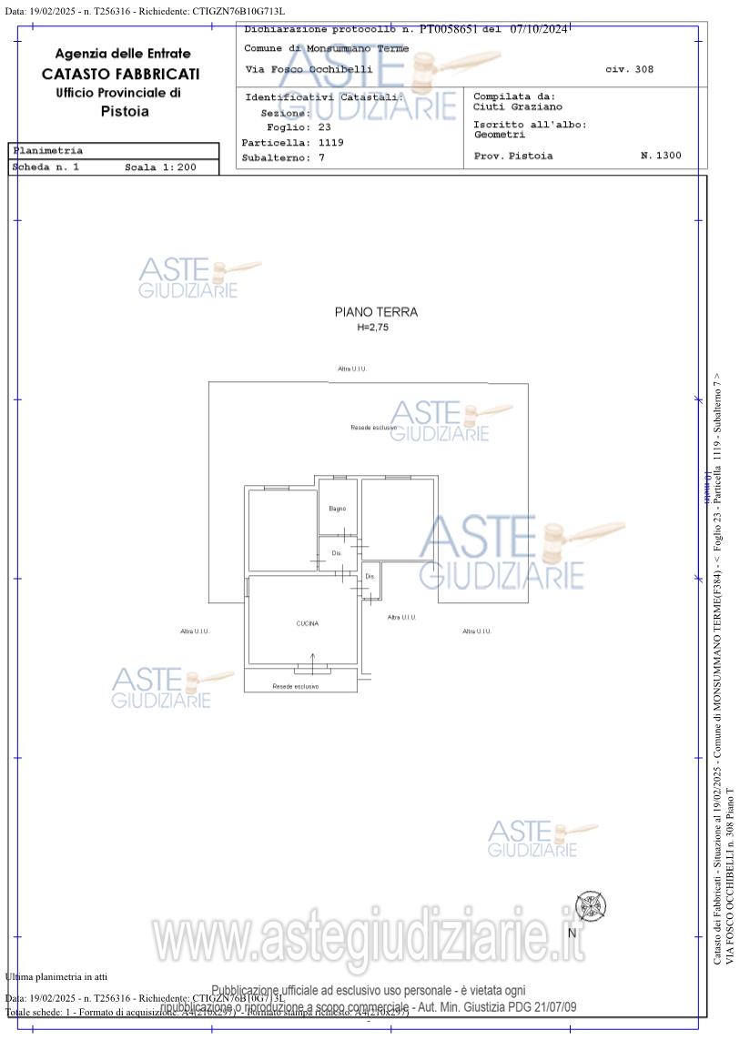 Planimetria del bene