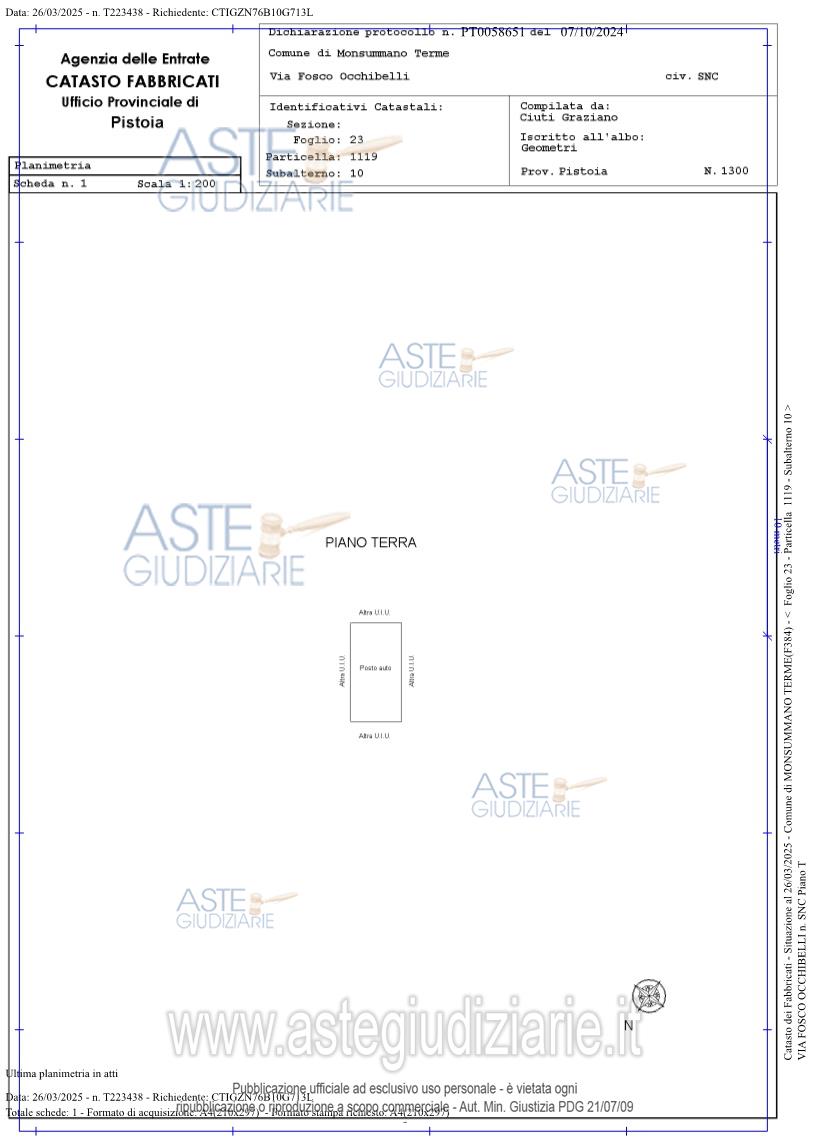 Planimetria del bene