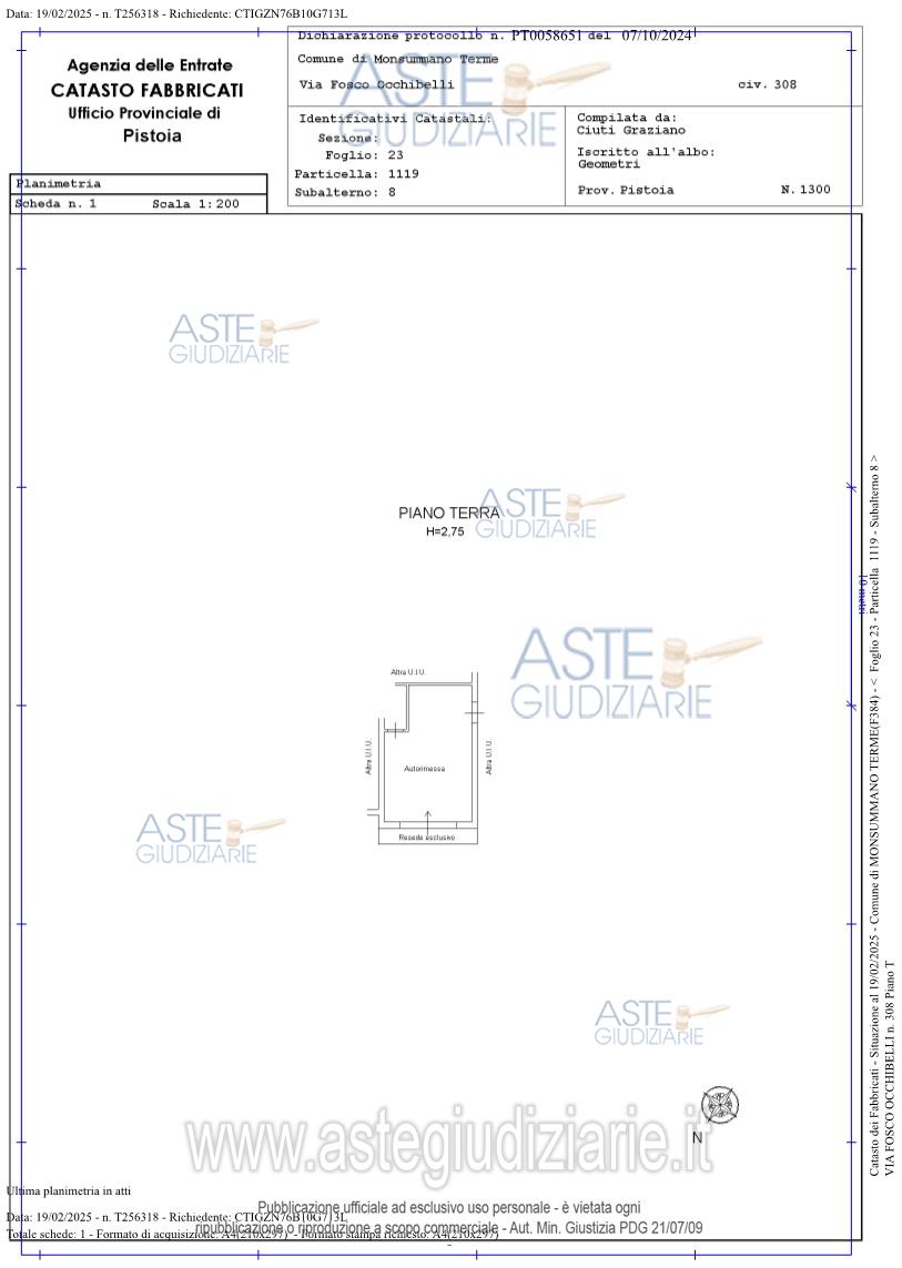 Planimetria del bene