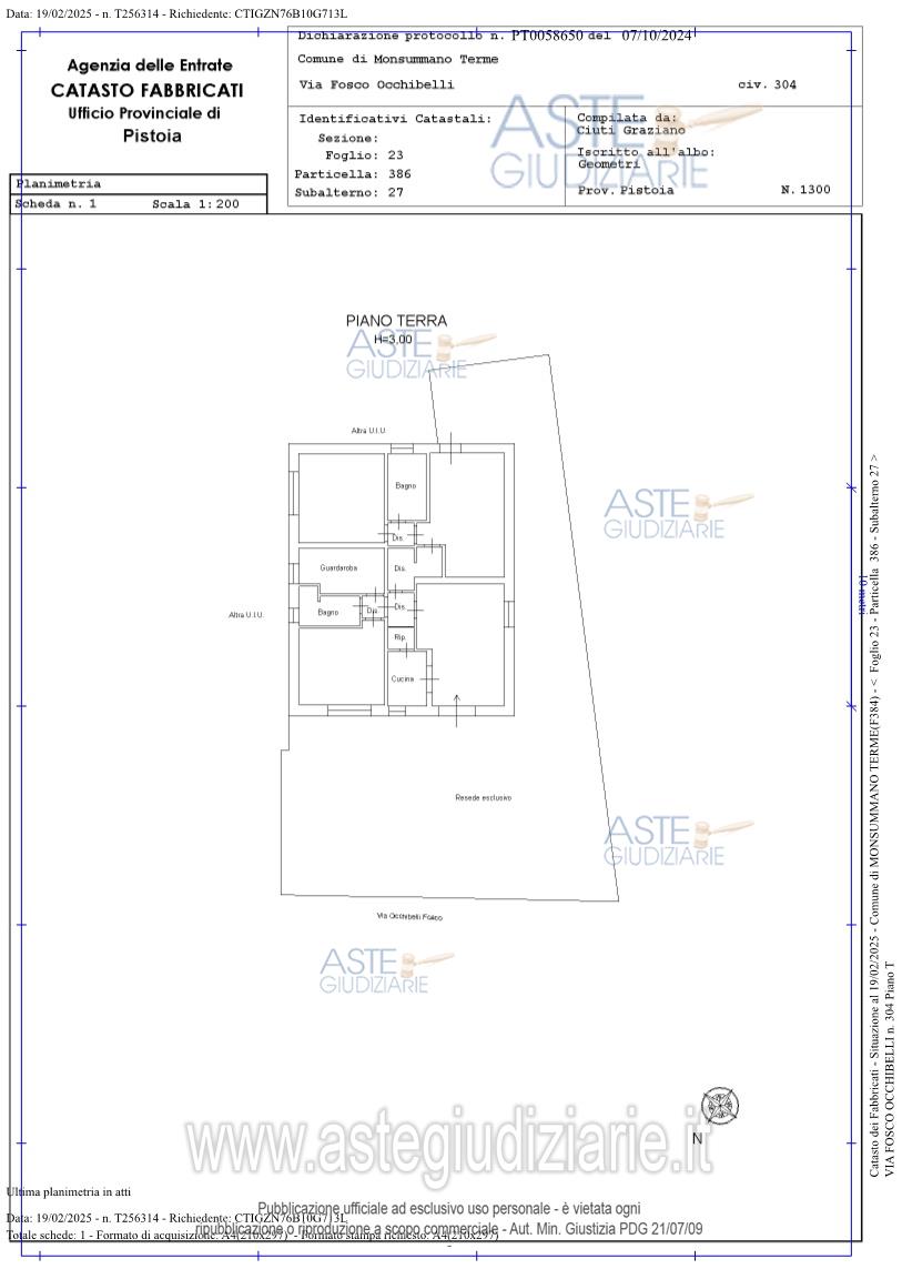 Planimetria del bene