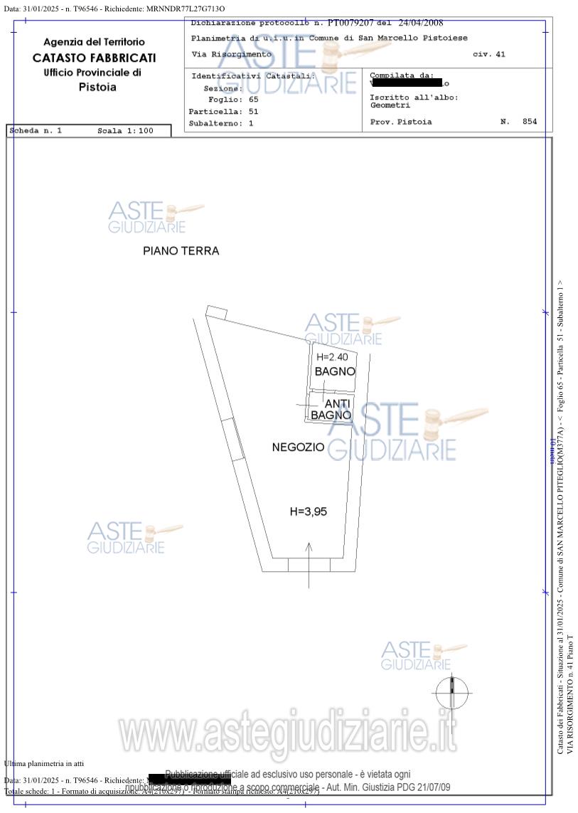 Planimetria del bene