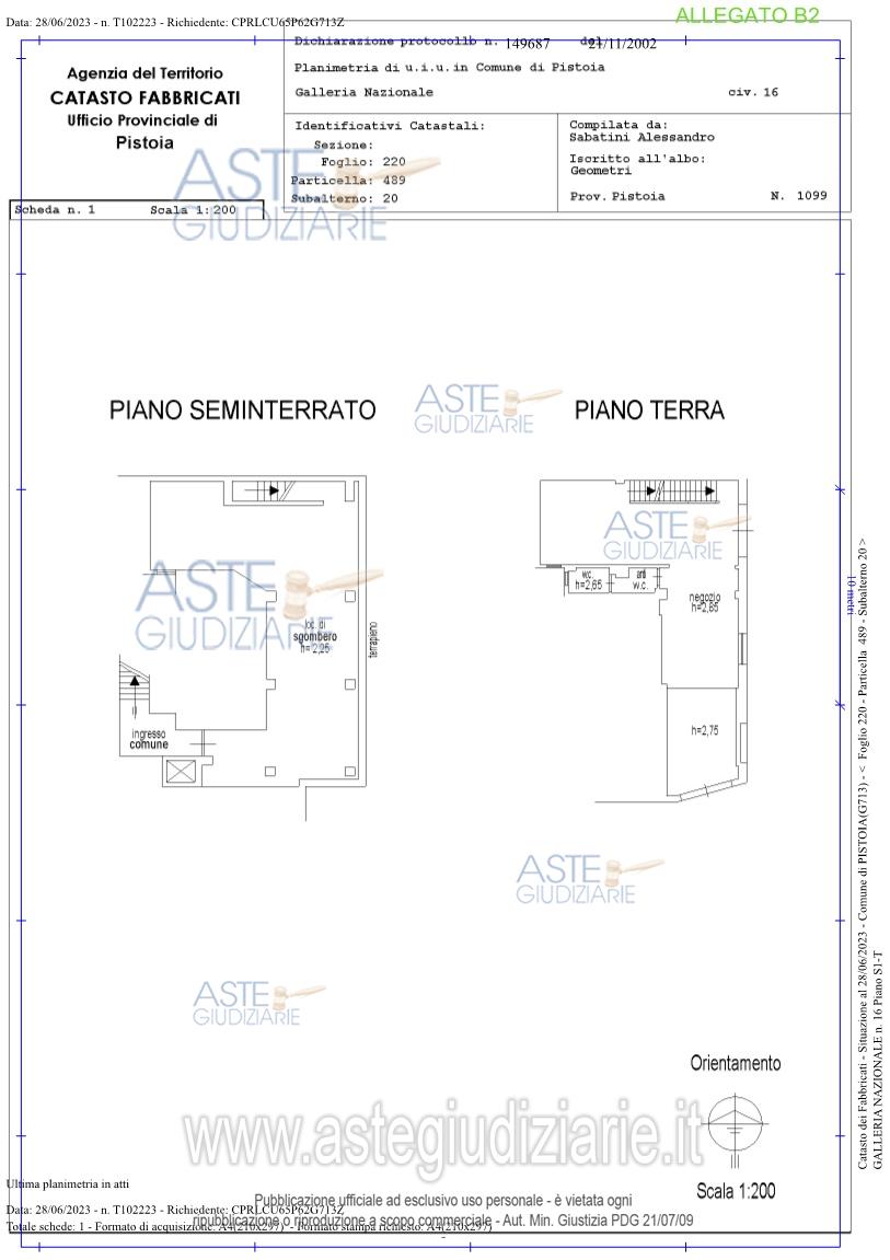 Planimetria del bene