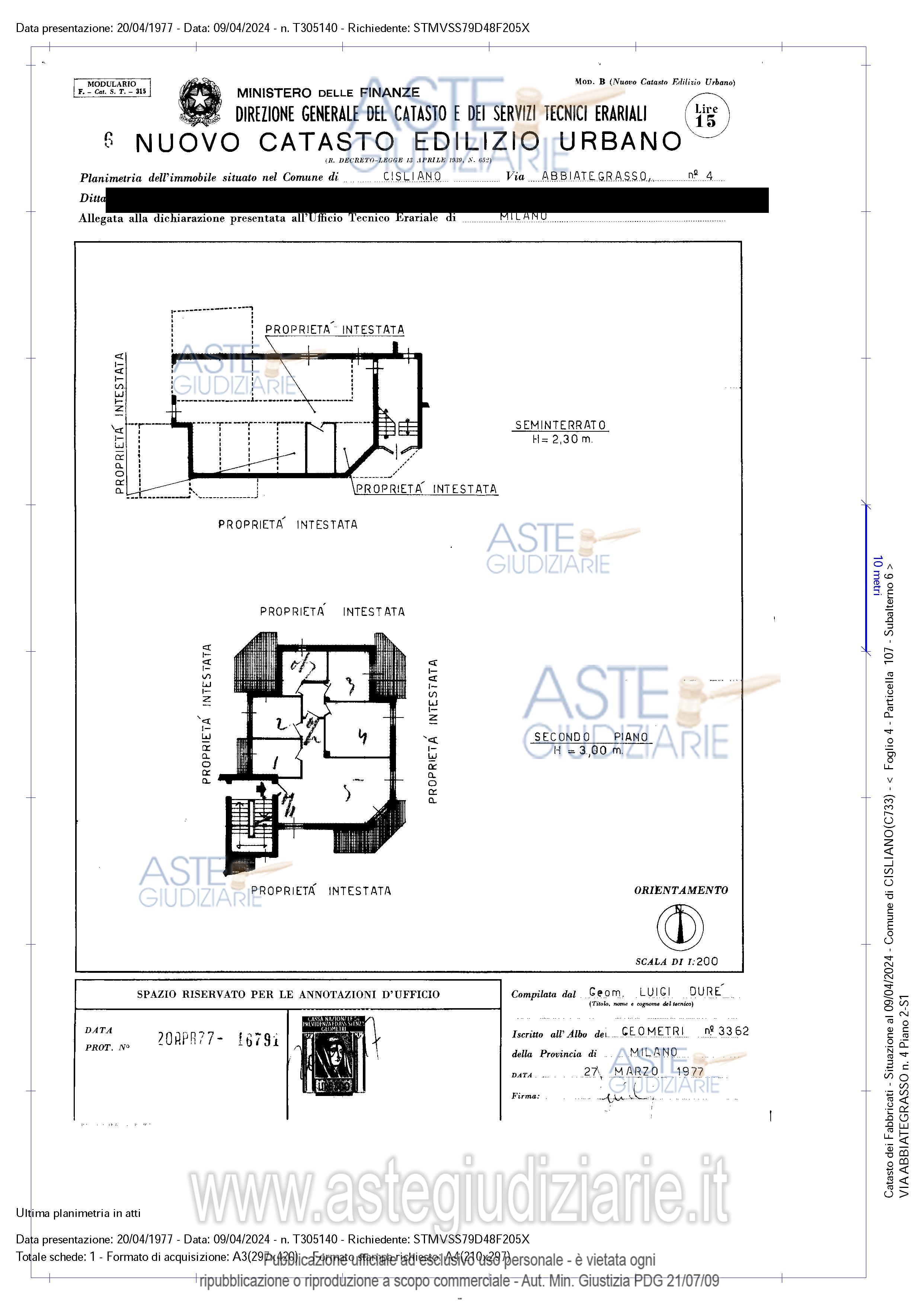 Planimetria del bene