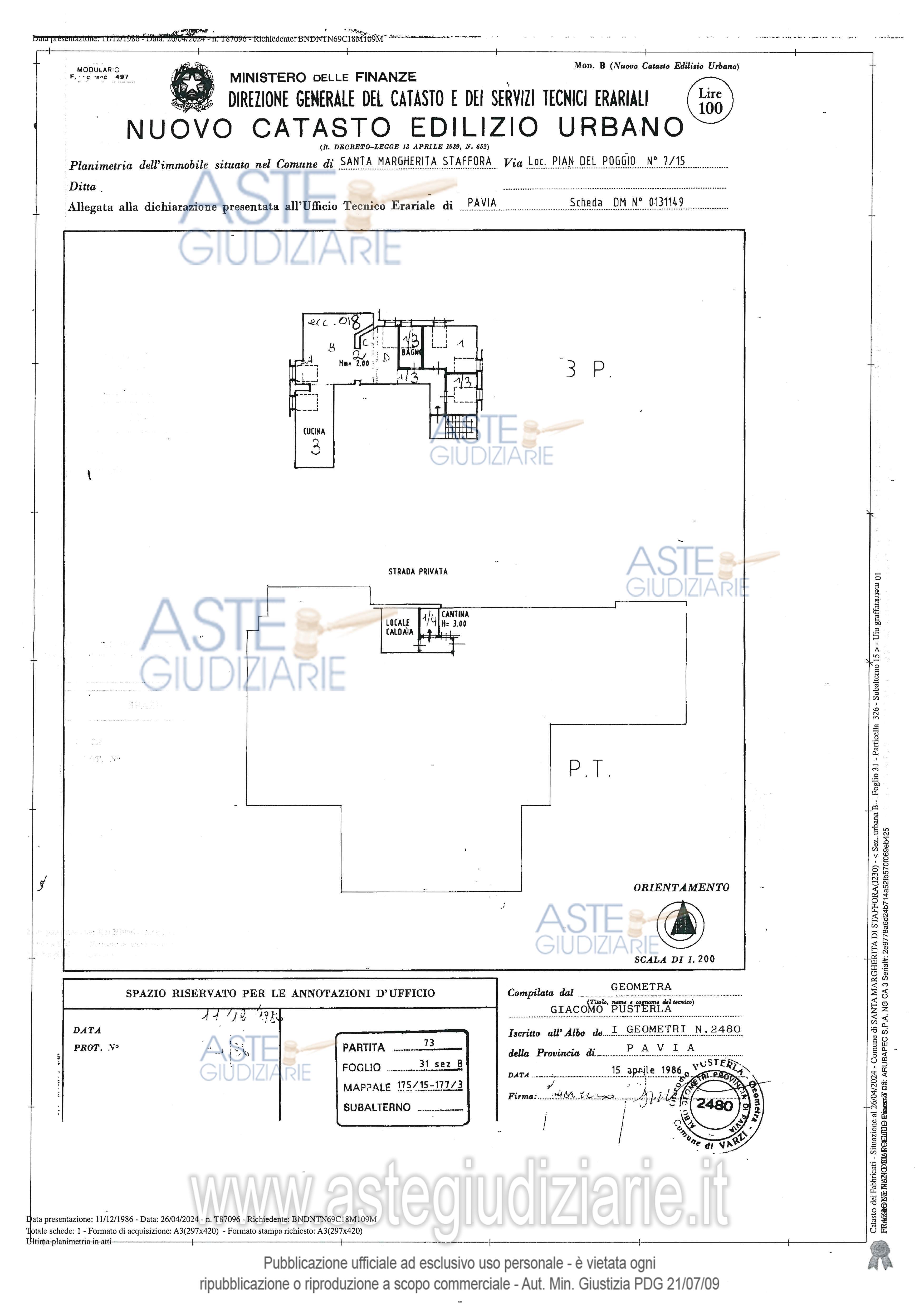 Planimetria del bene