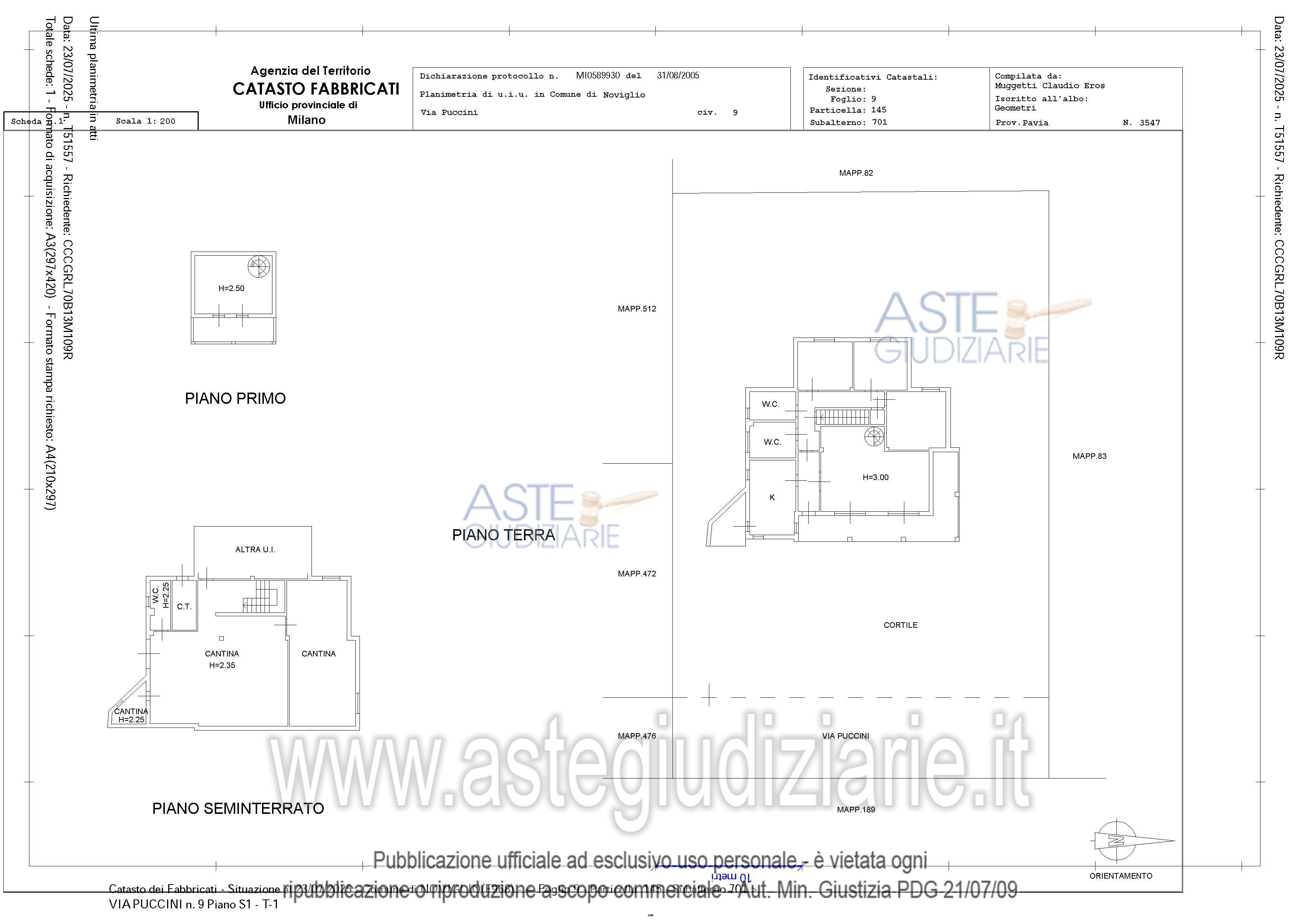Planimetria del bene
