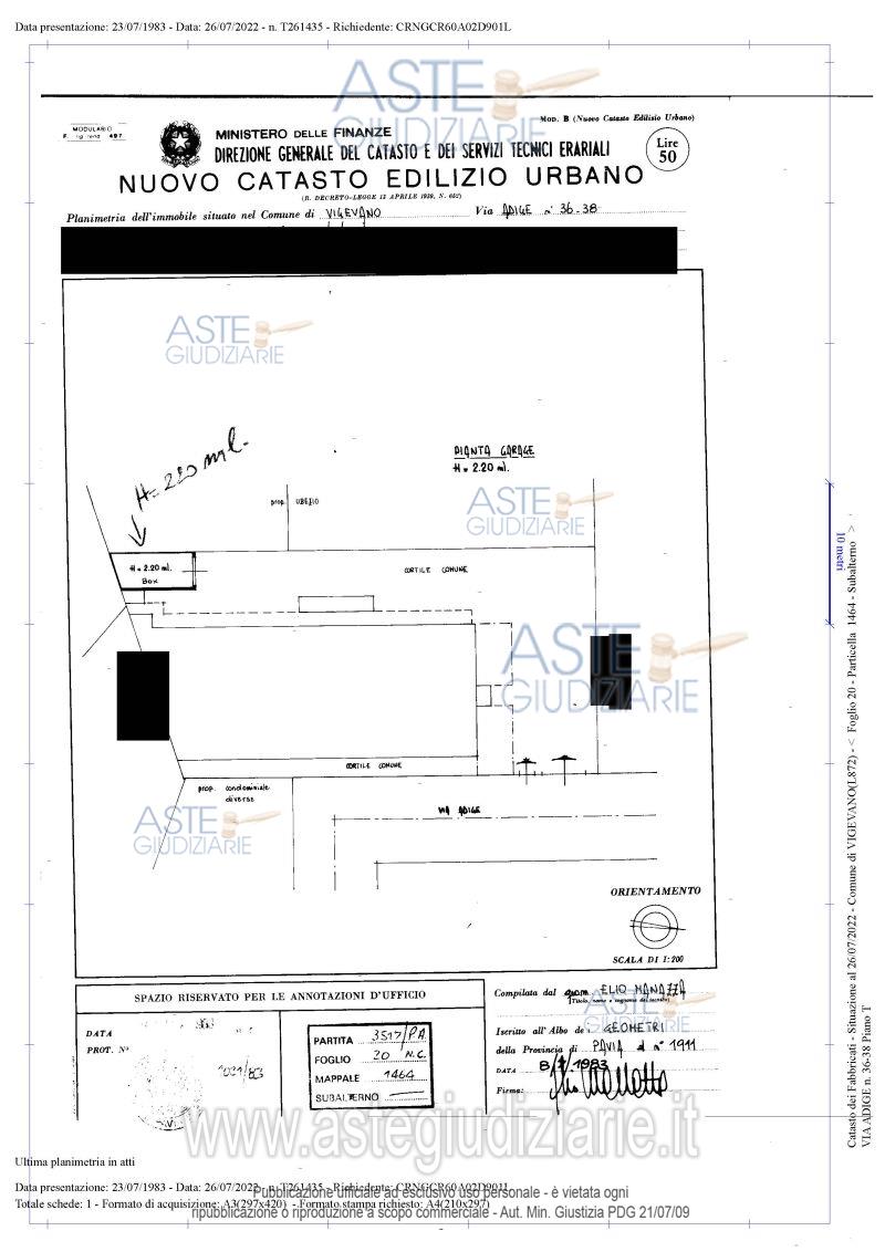 Planimetria del bene