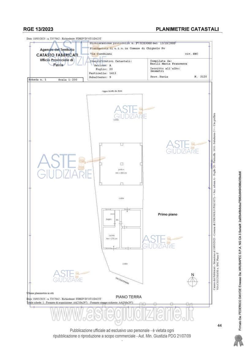 Planimetria del bene