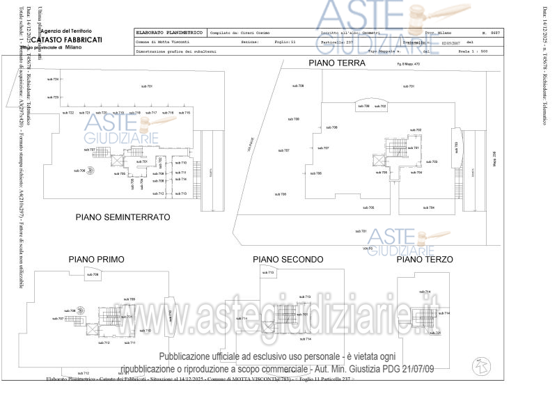 Planimetria del bene