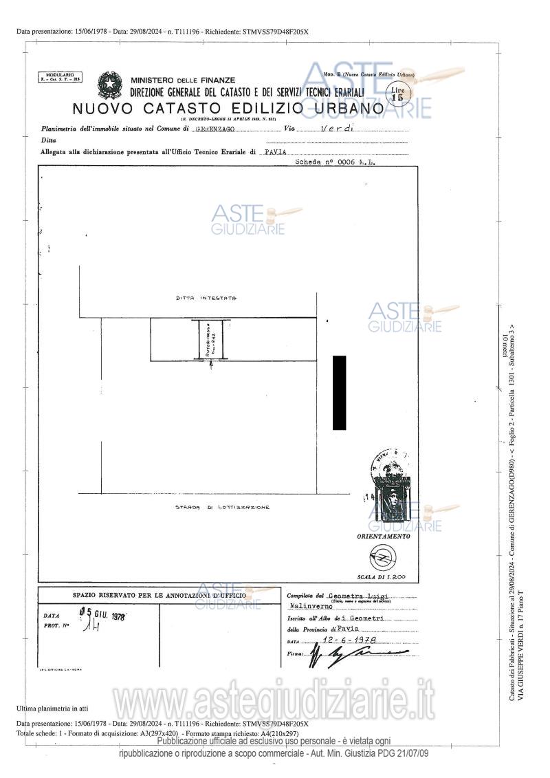 Planimetria del bene