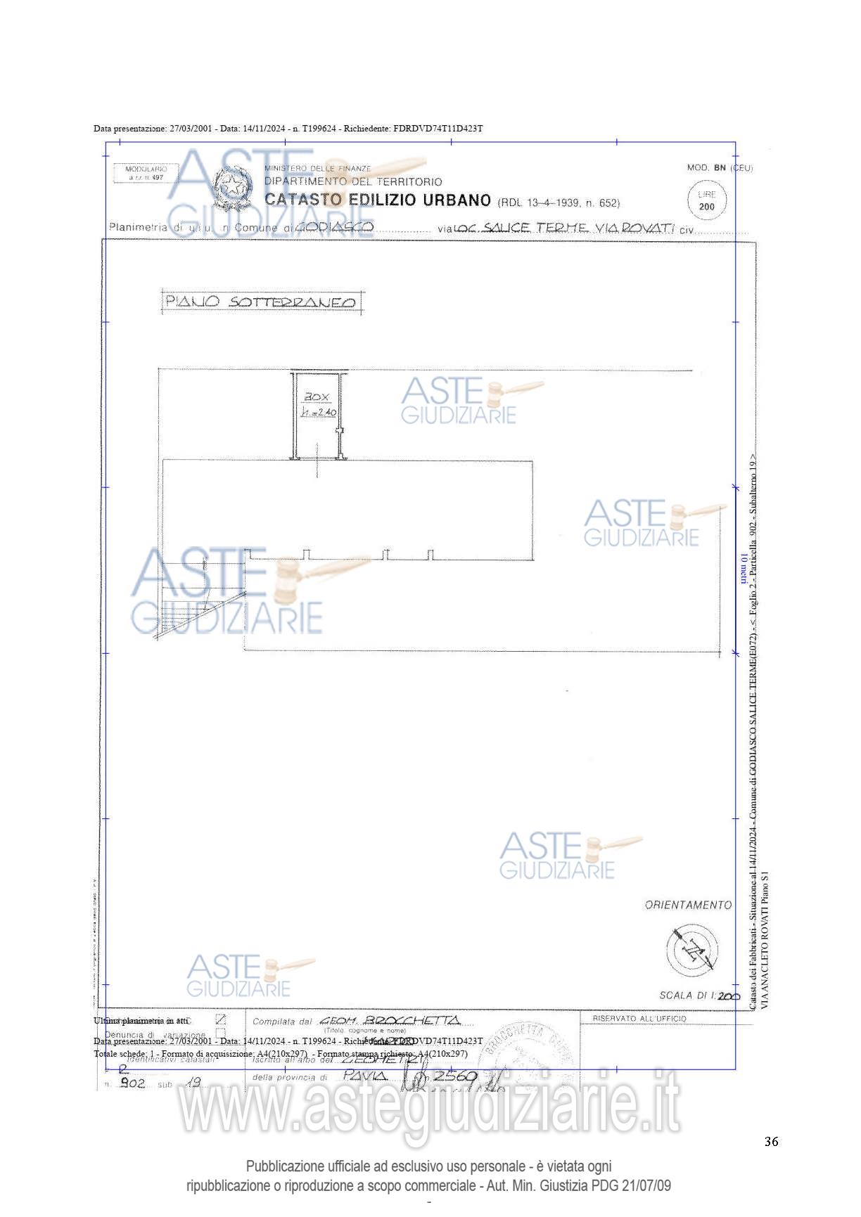 Planimetria del bene