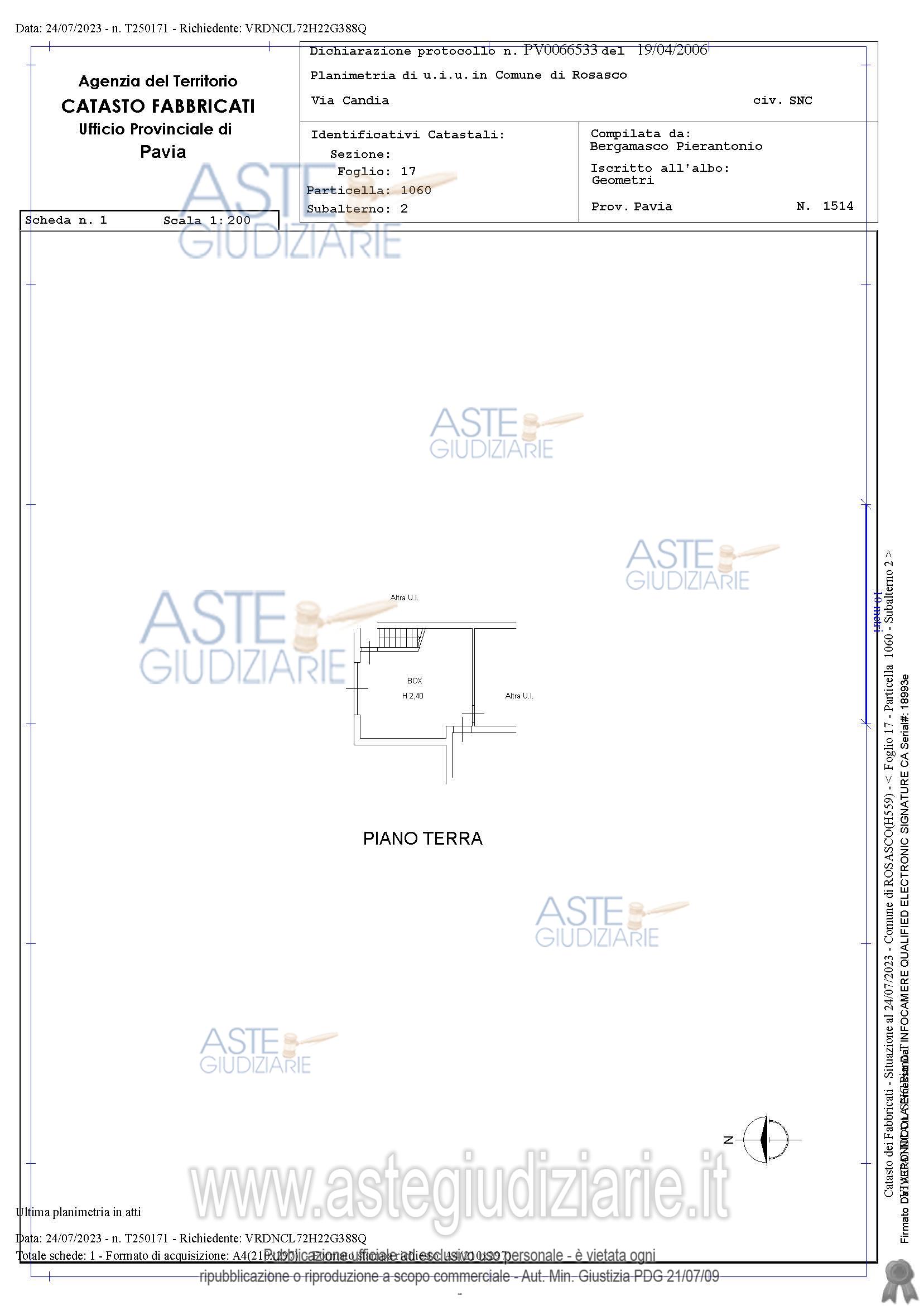 Planimetria del bene