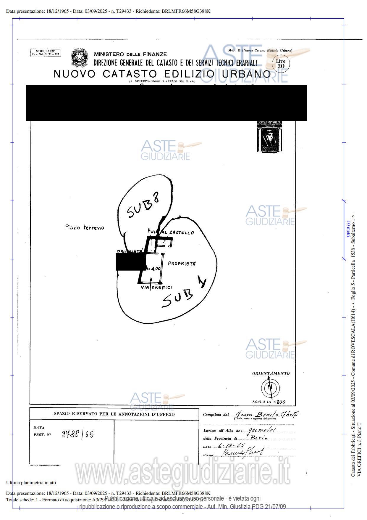 Planimetria del bene