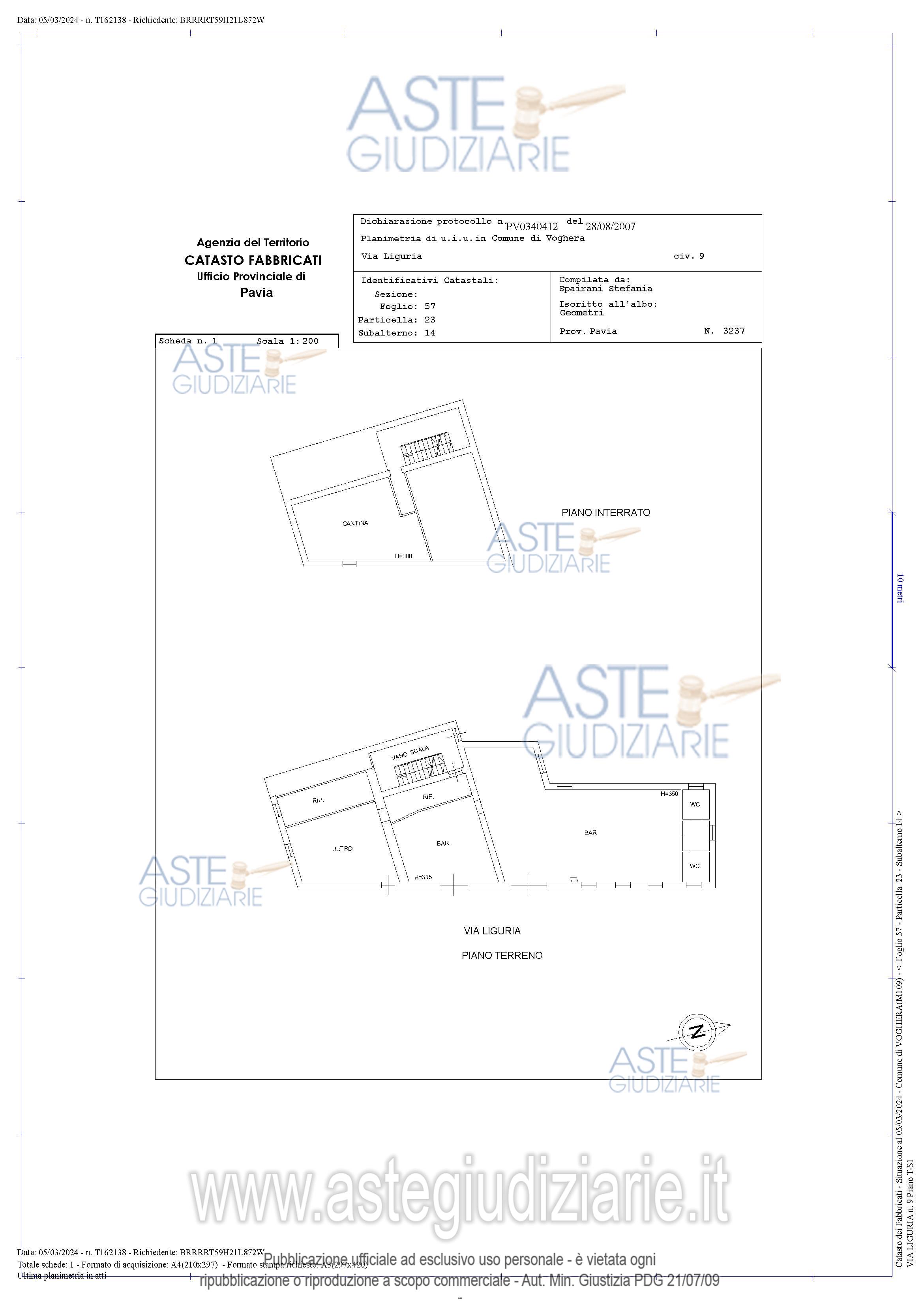 Planimetria del bene