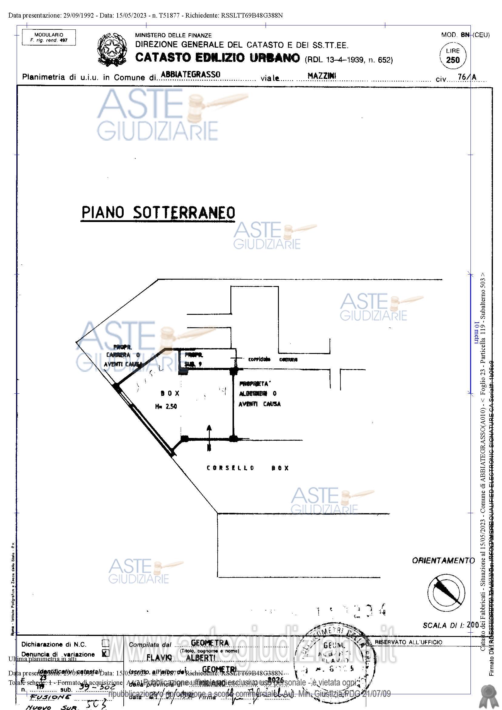 Planimetria del bene