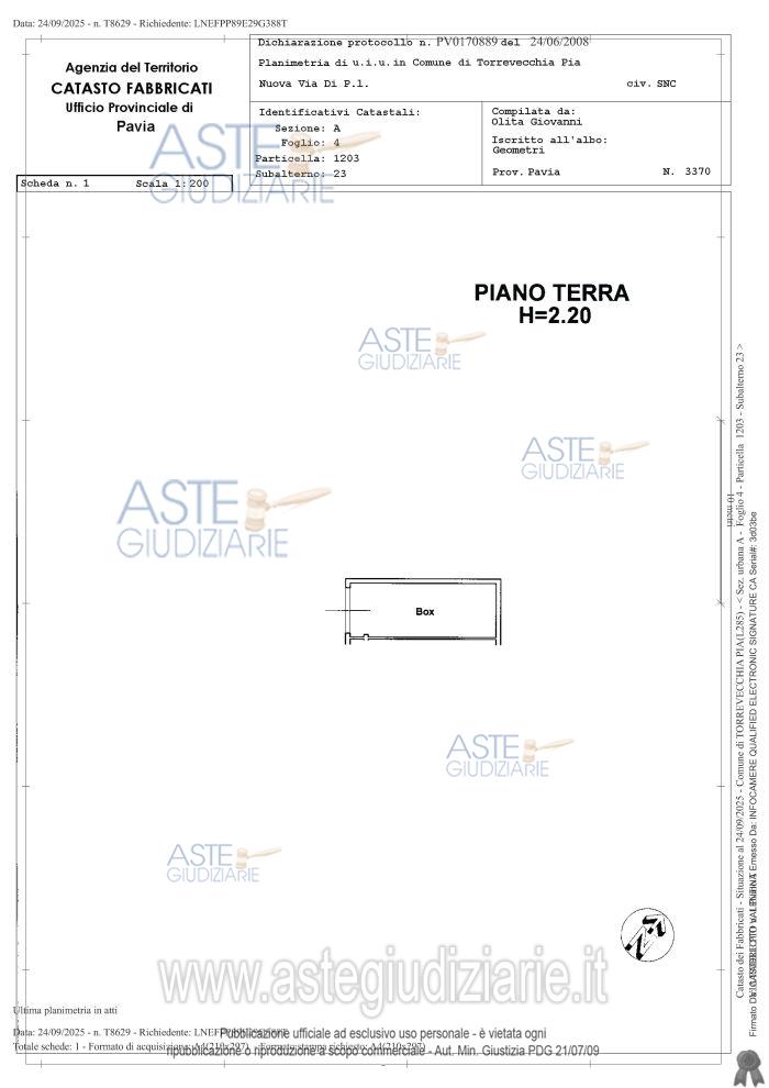 Planimetria del bene