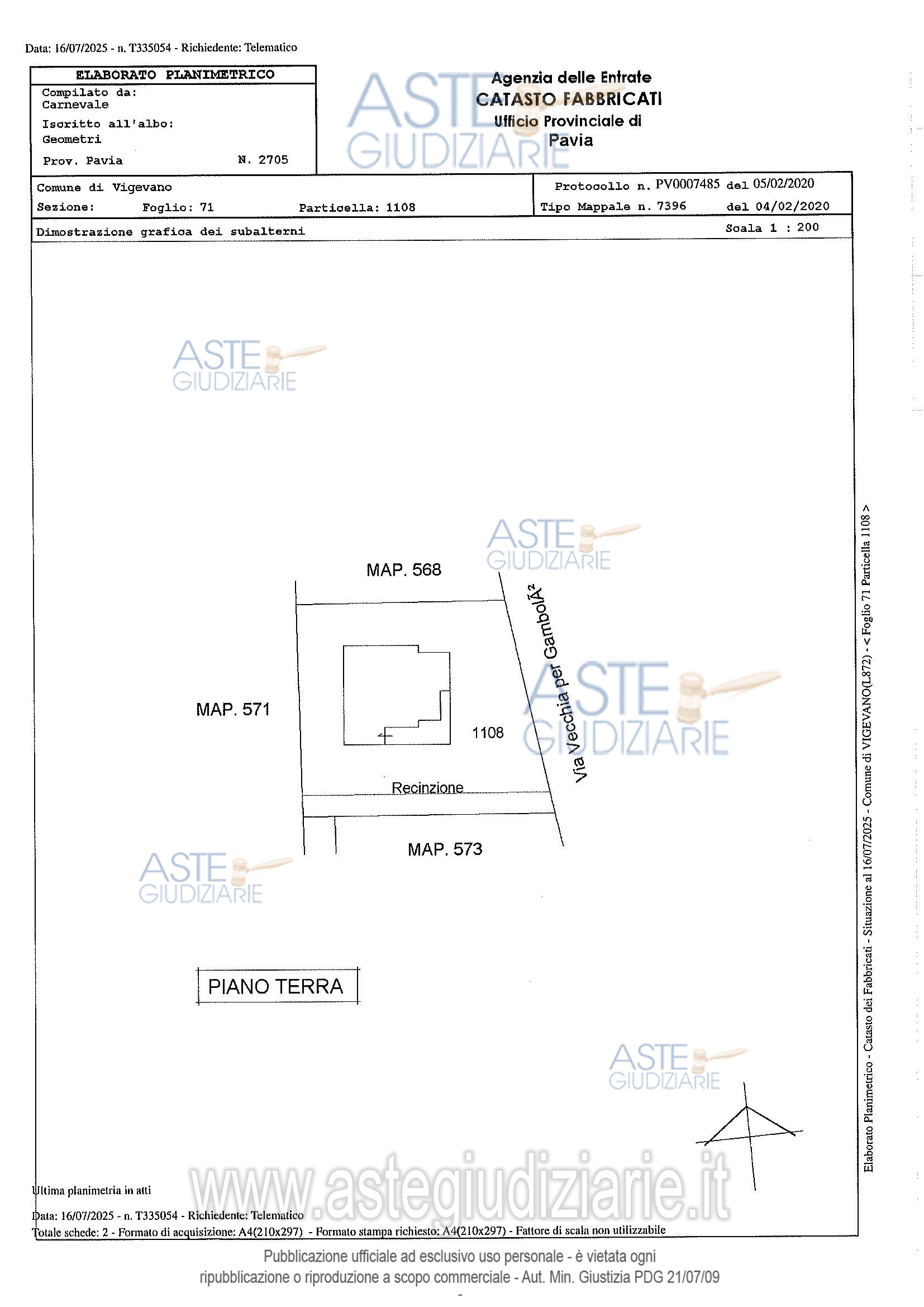 Planimetria del bene