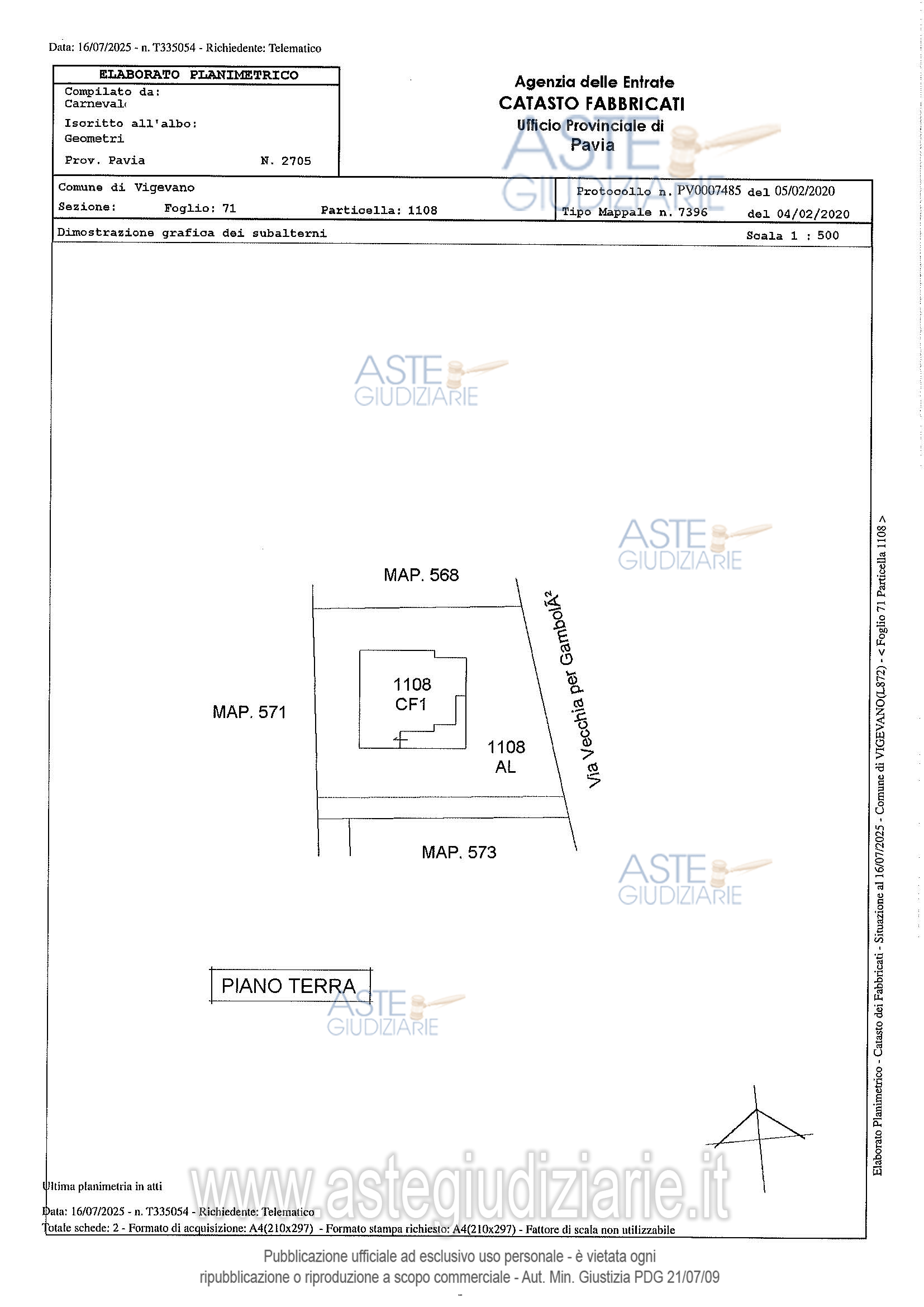 Planimetria del bene