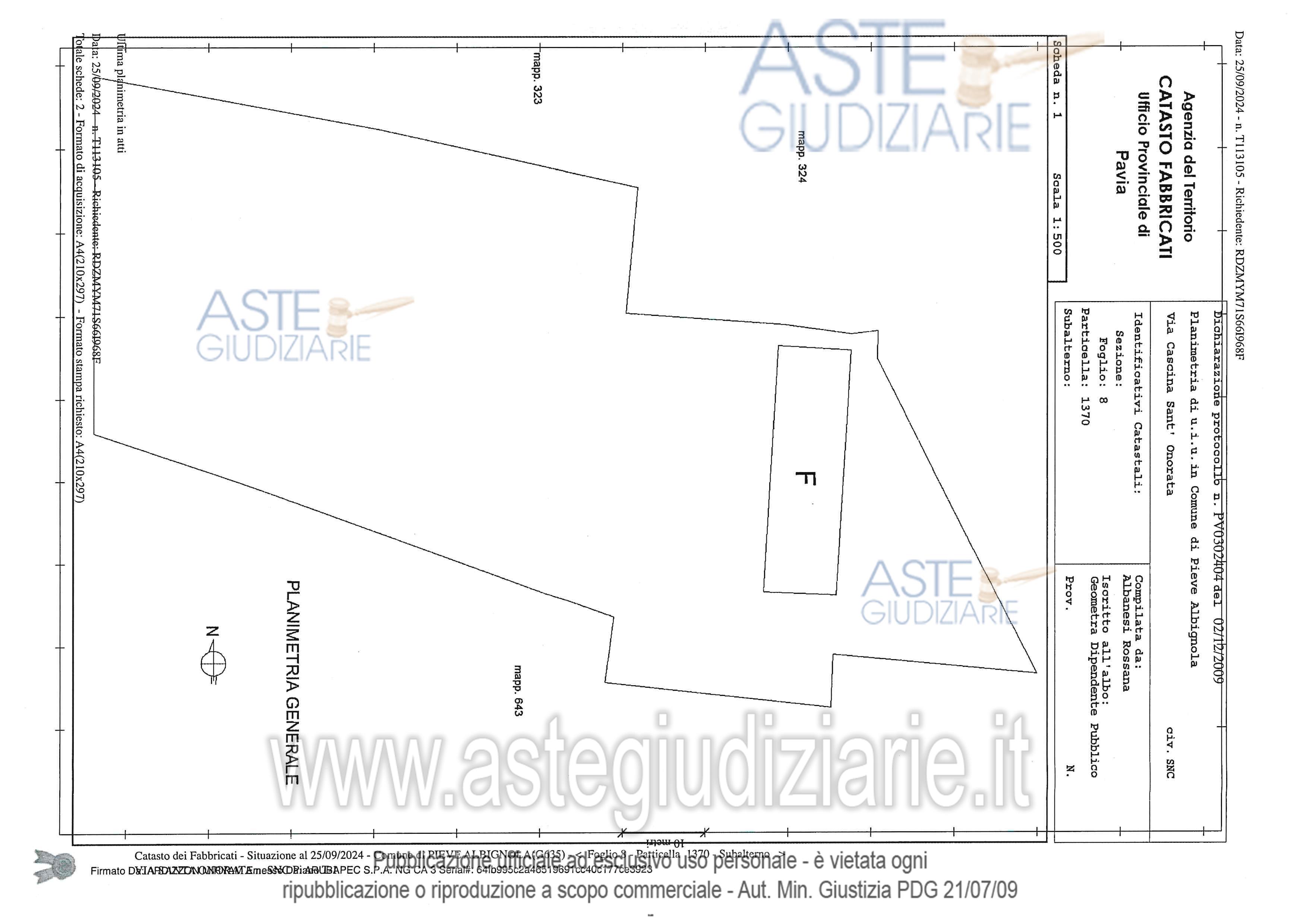 Planimetria del bene