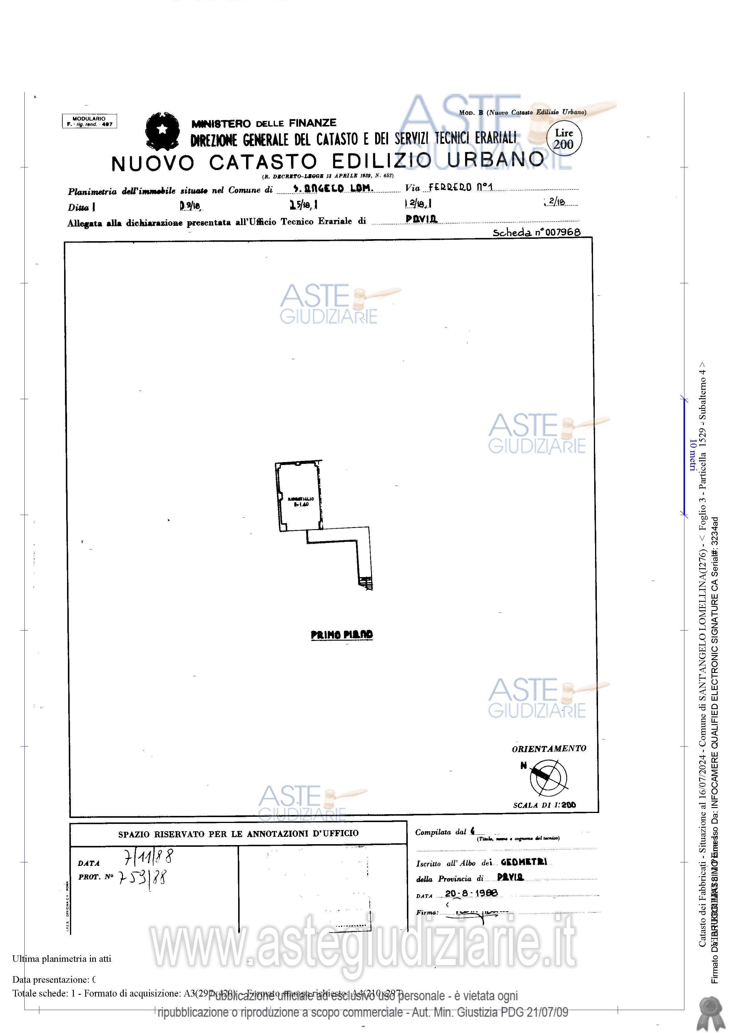 Planimetria del bene