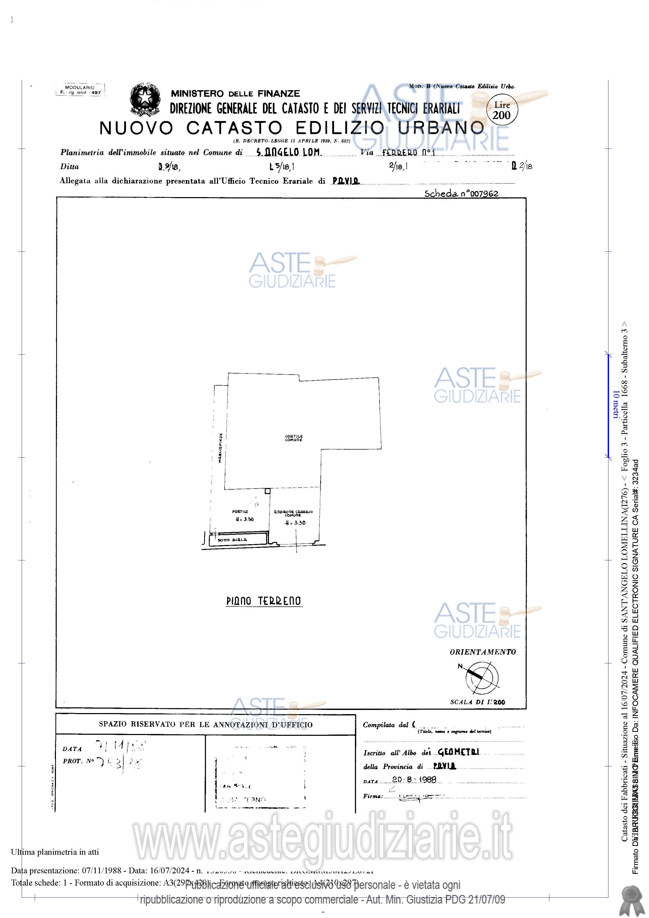 Planimetria del bene