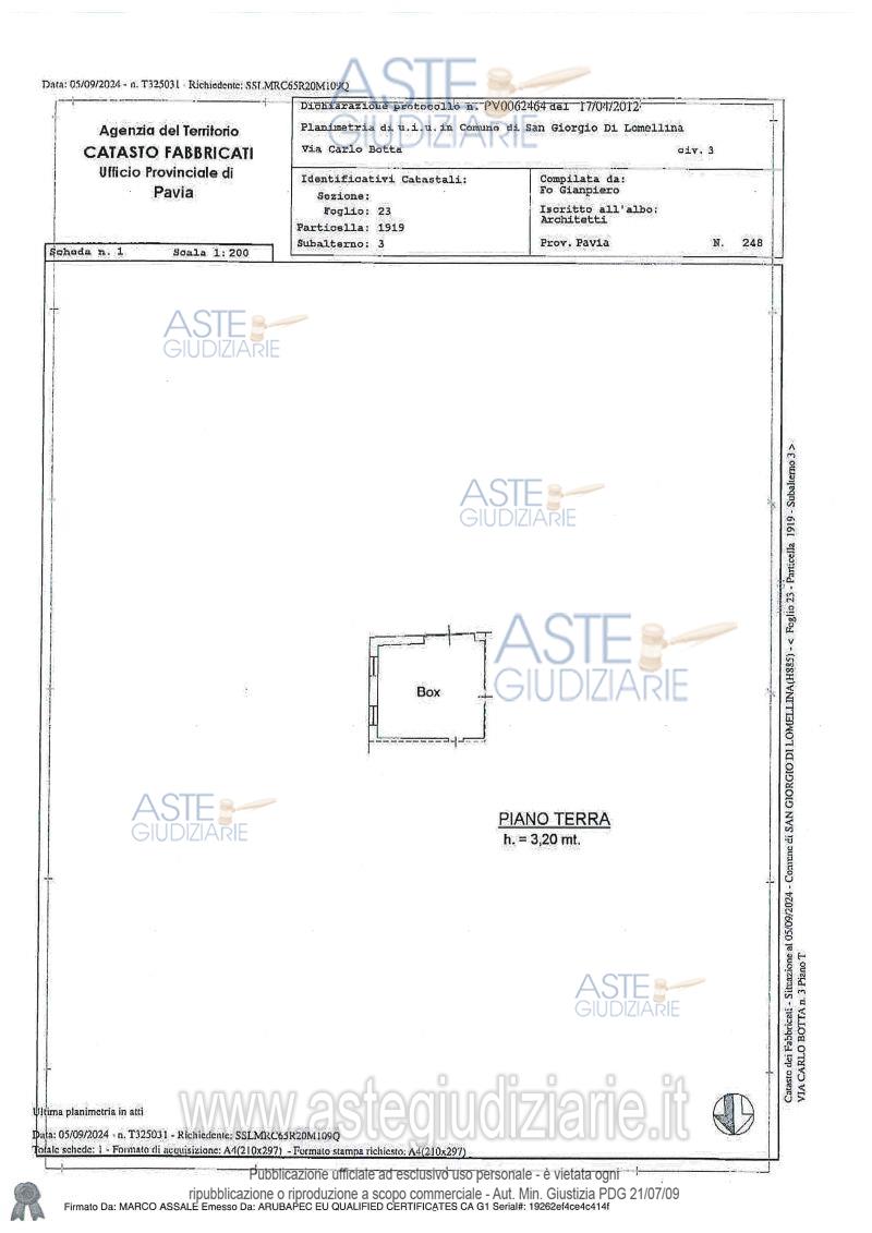 Planimetria del bene