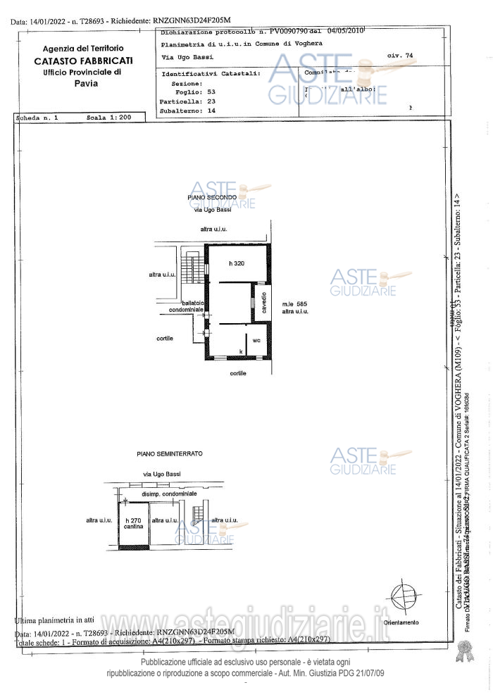 Planimetria del bene