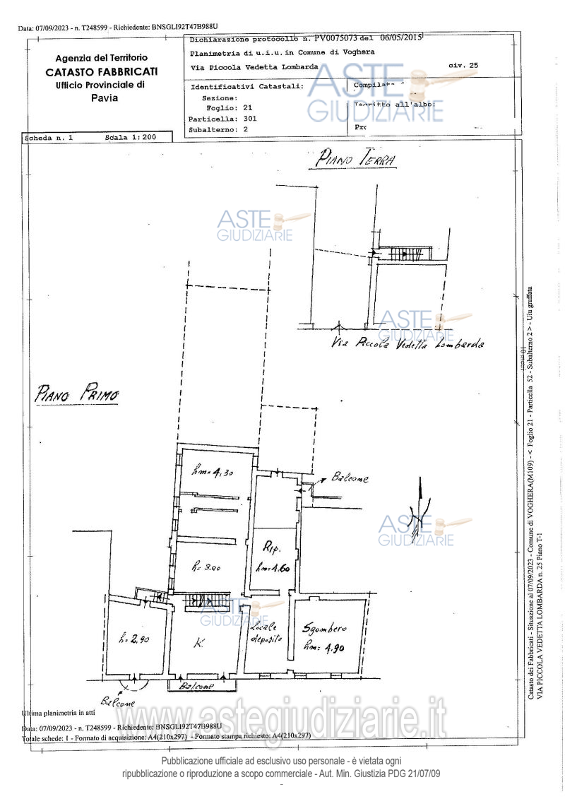 Planimetria del bene
