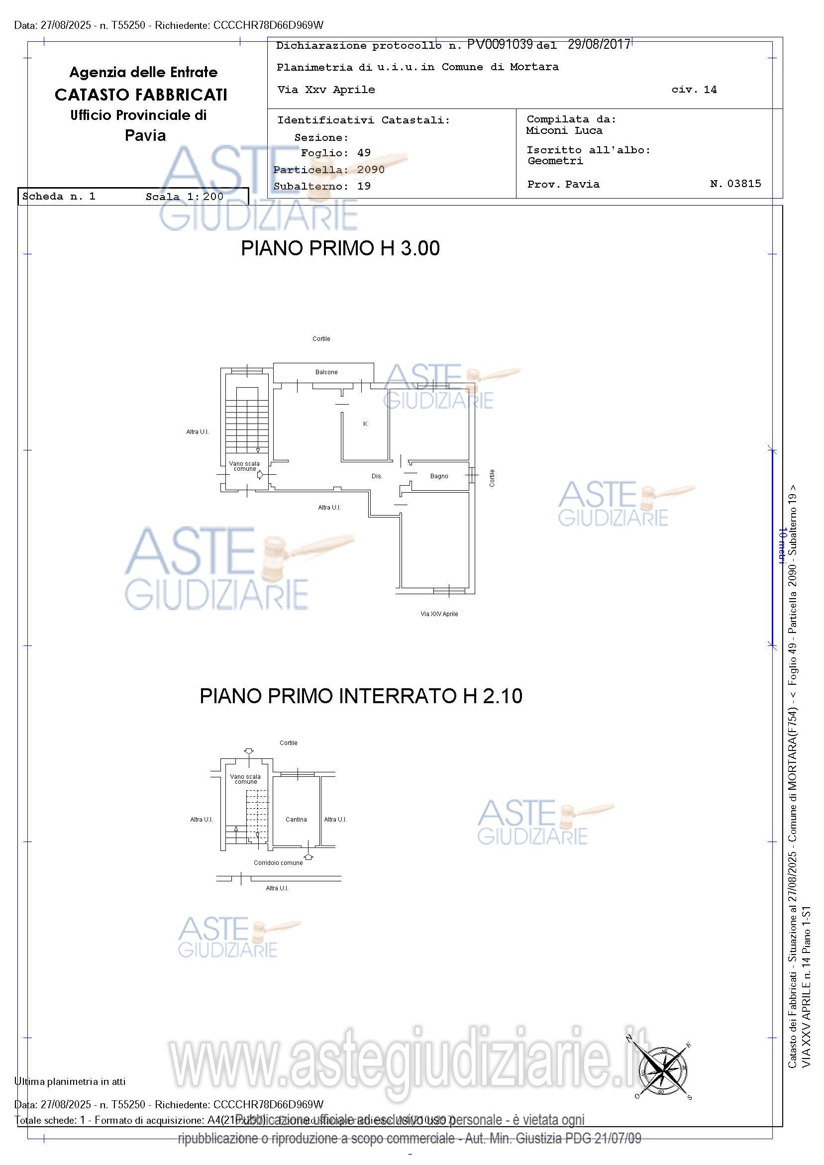 Planimetria del bene