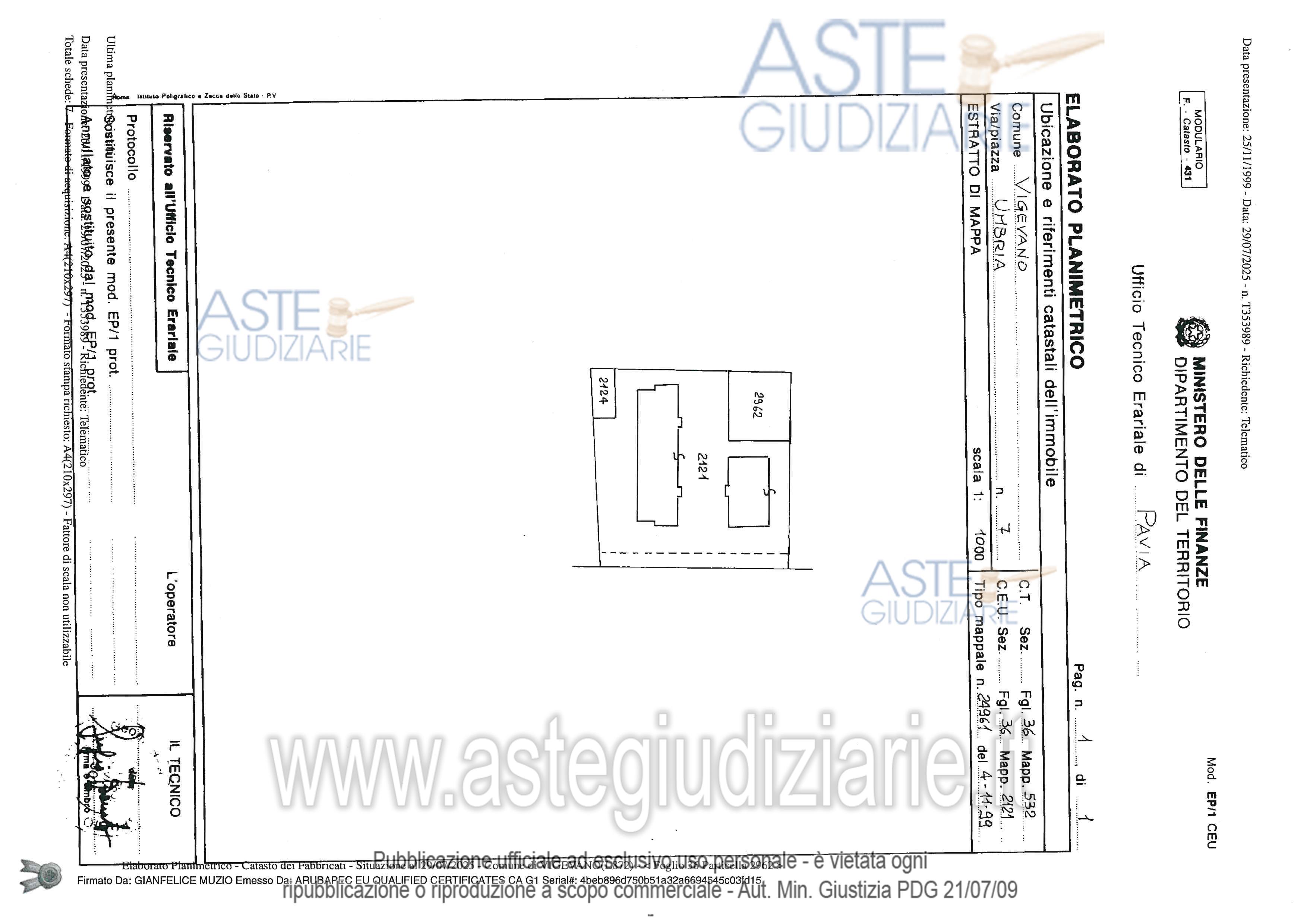 Planimetria del bene